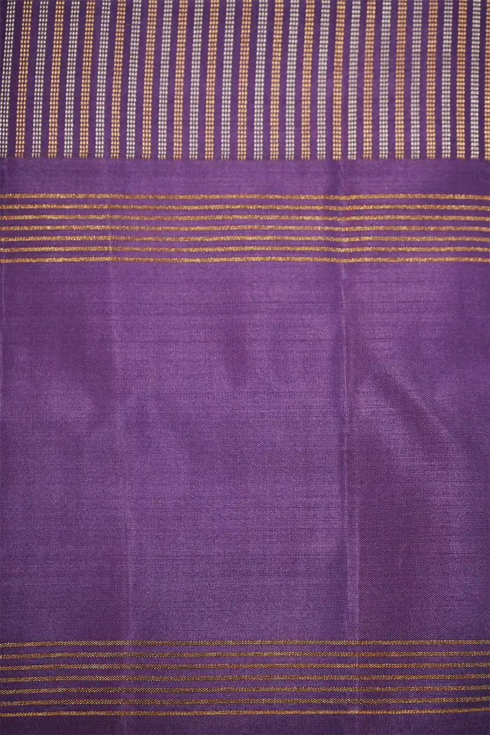 DUSTY LAVENDER WITH PURPLE HAZE PURE KANCHIVARAM SILK SAREE - Queens Jewel Emporium