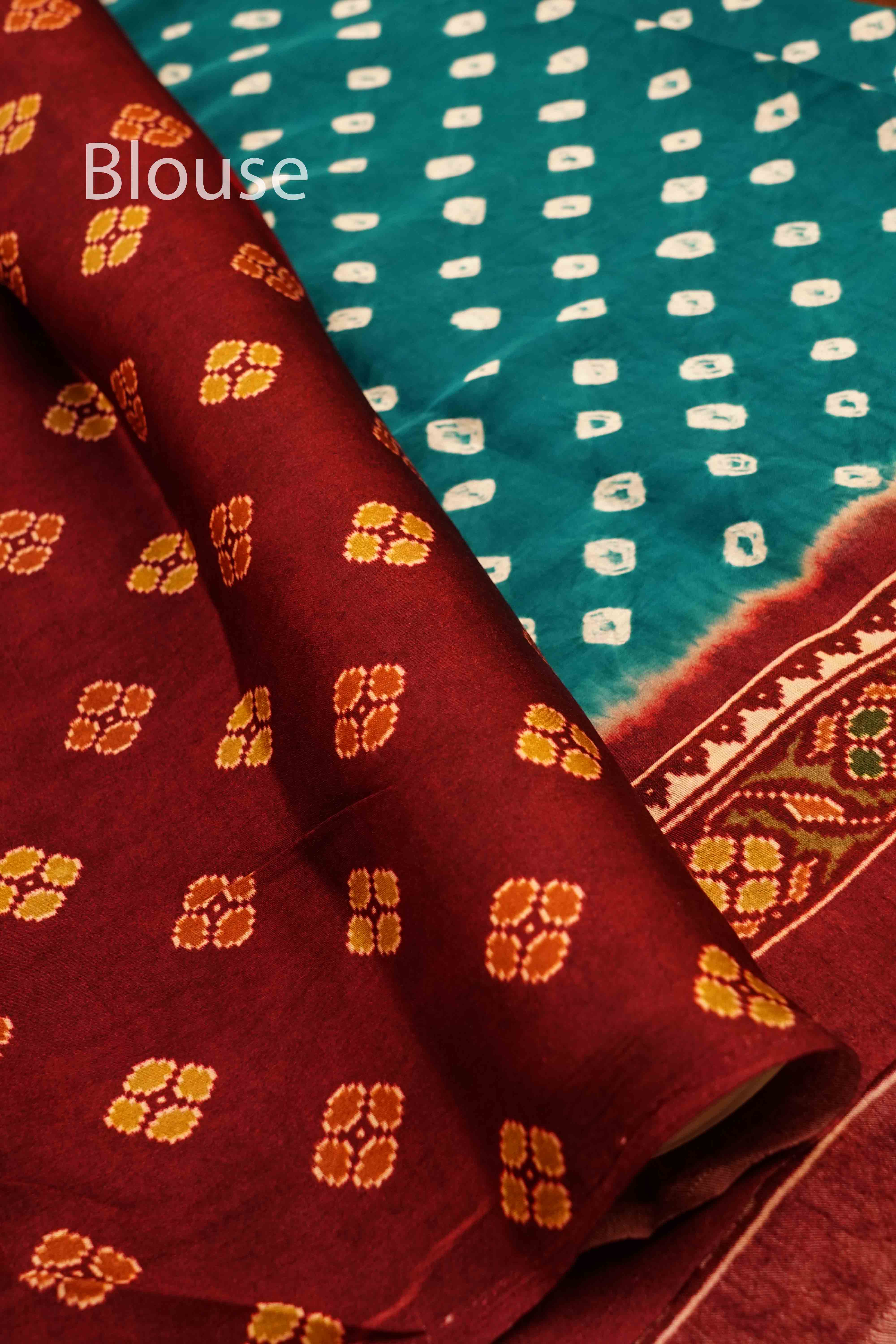 DARK AQUA BLUE MODAL SILK SAREE - Queens Jewel Emporium