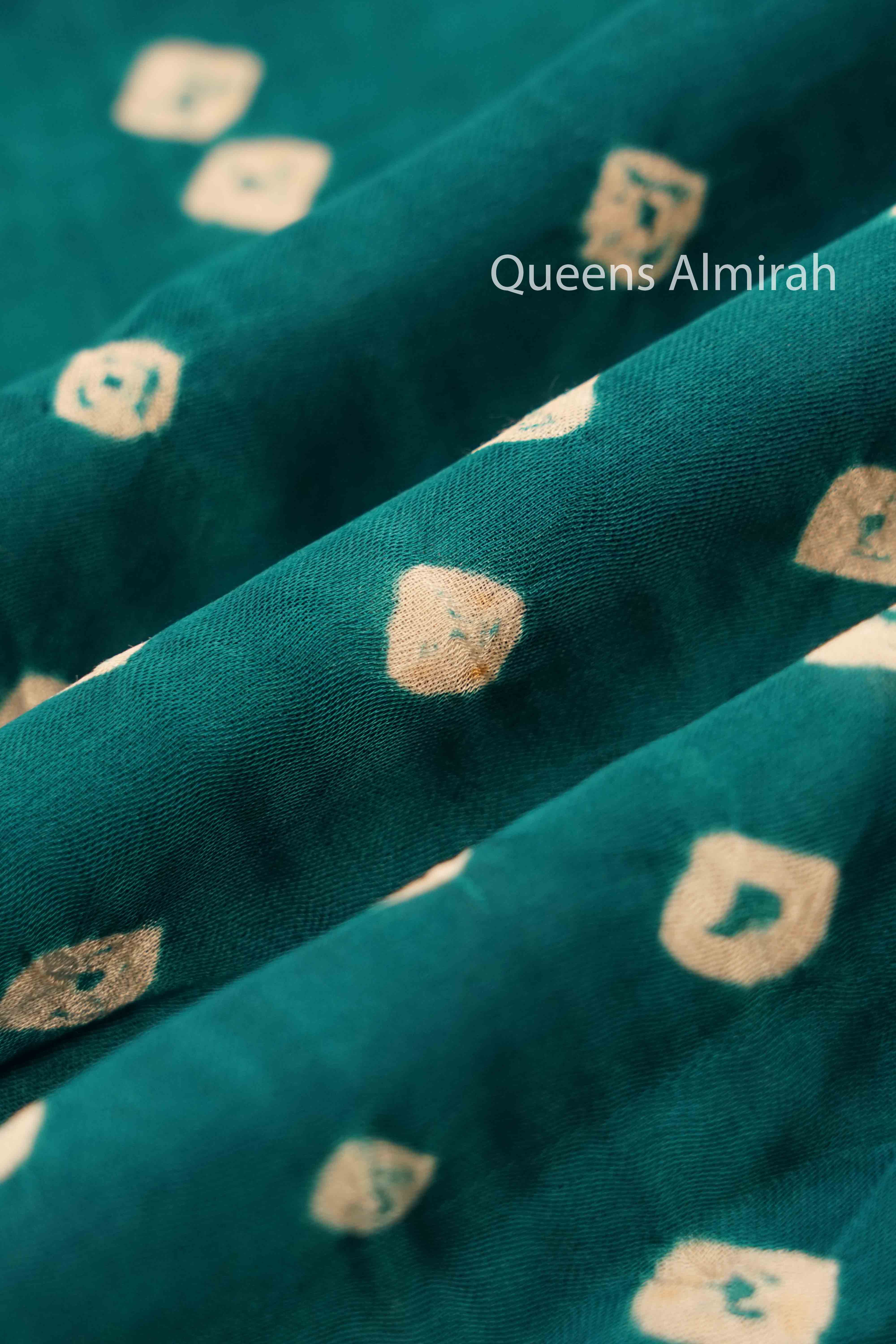 DARK AQUA BLUE MODAL SILK SAREE - Queens Jewel Emporium