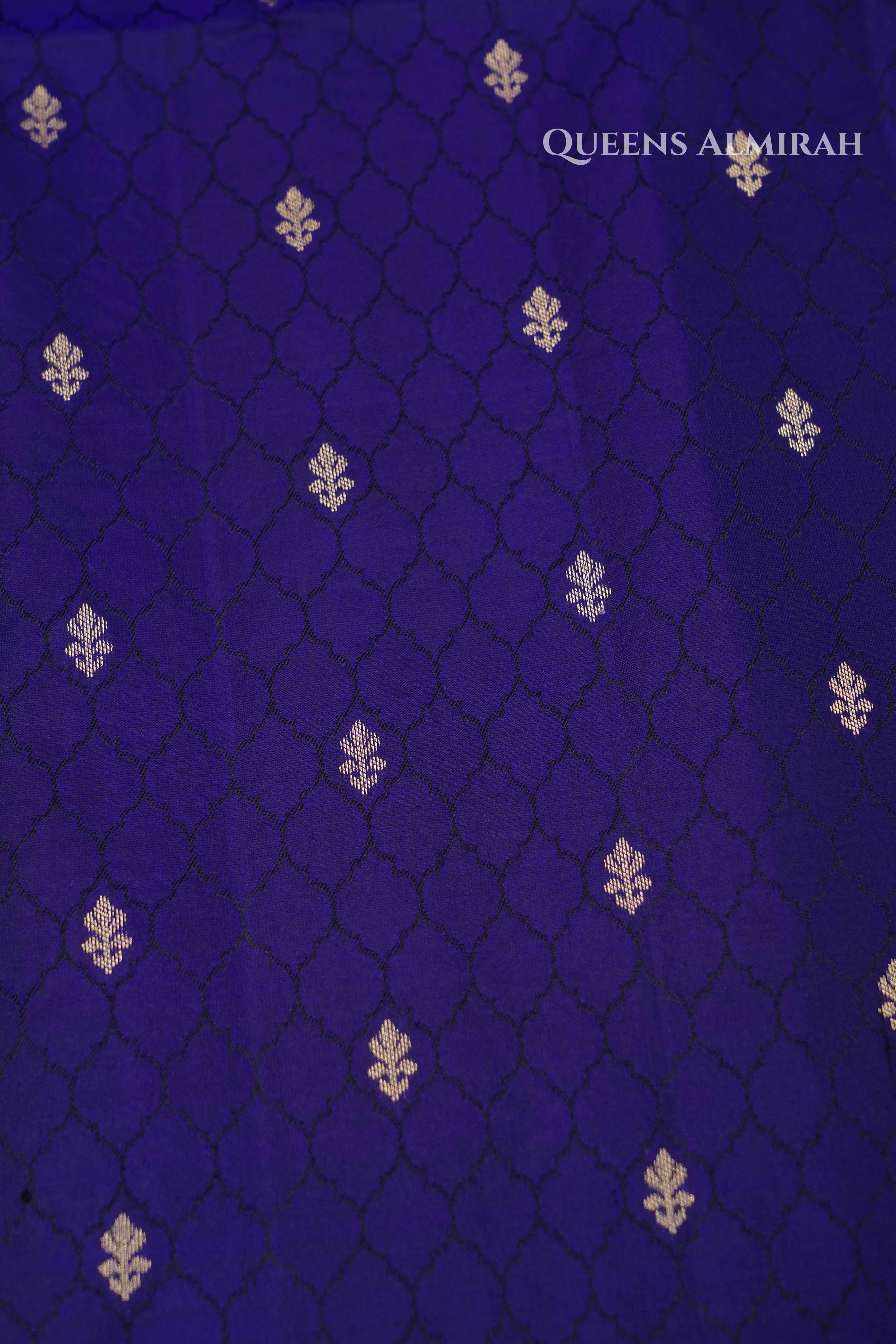 Dark Indigo Pure Soft Silk Saree QUEENS ALMIRAH