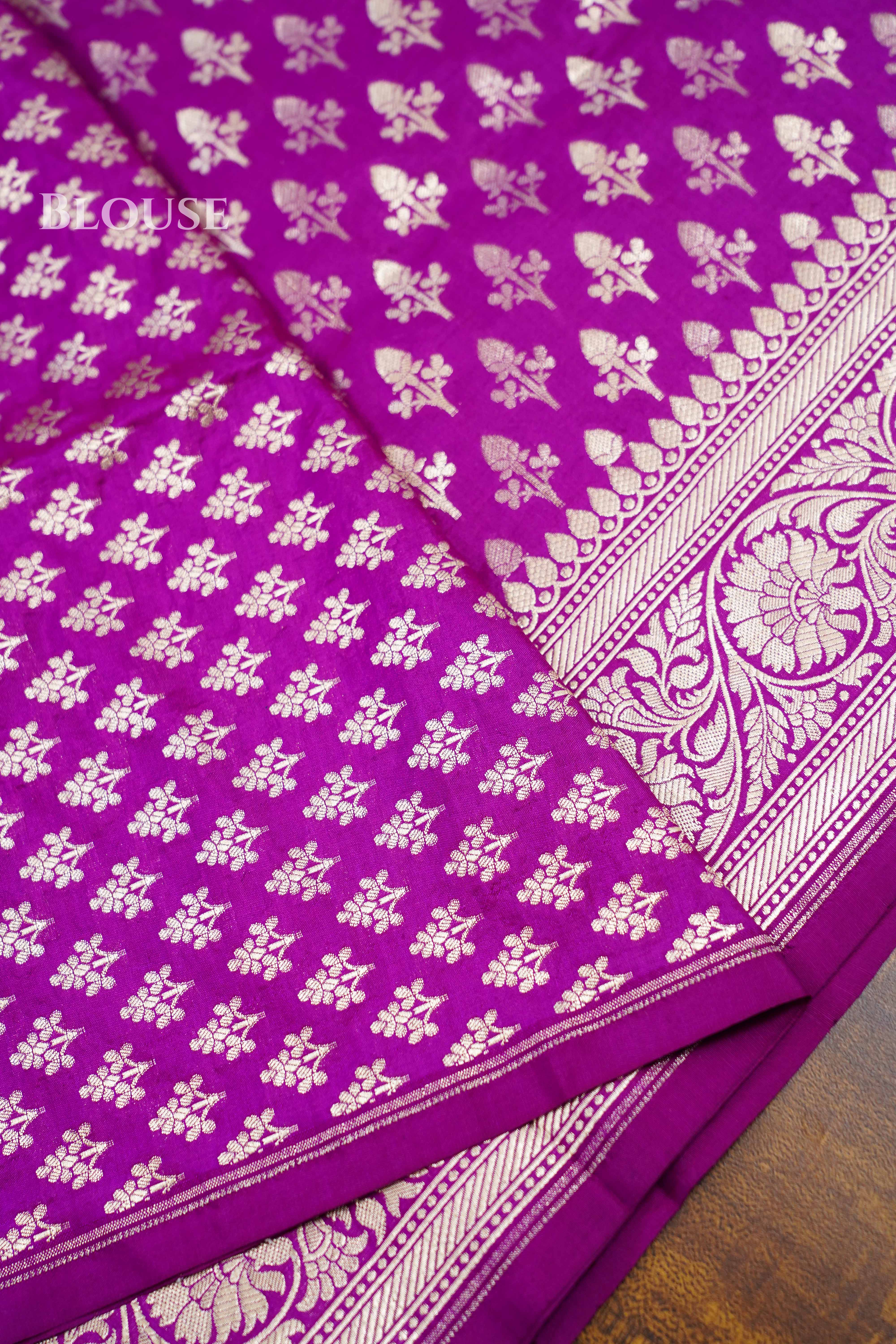 Dark Magenta Banarasi Silk Saree QUEENS ALMIRAH
