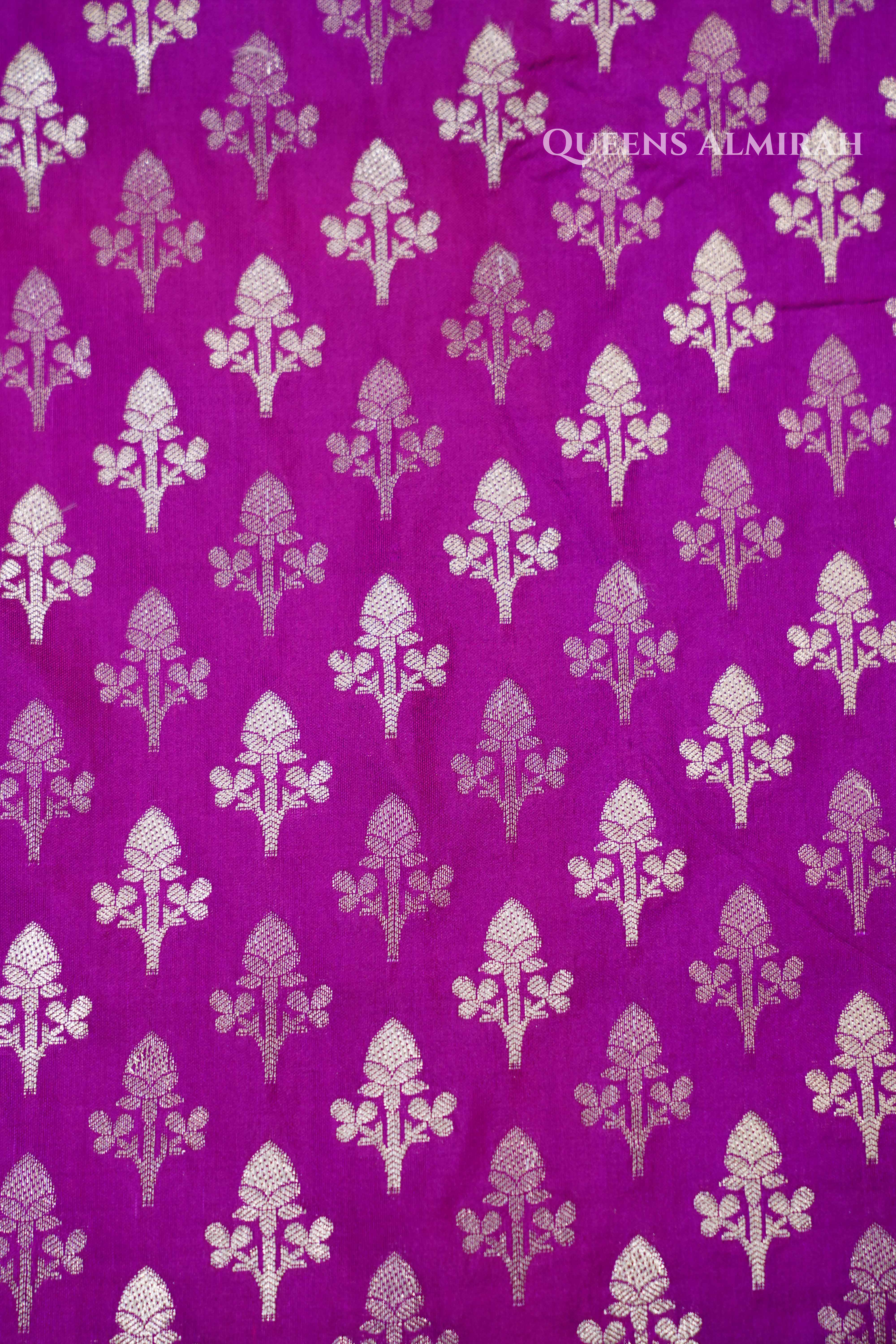 Dark Magenta Banarasi Silk Saree QUEENS ALMIRAH