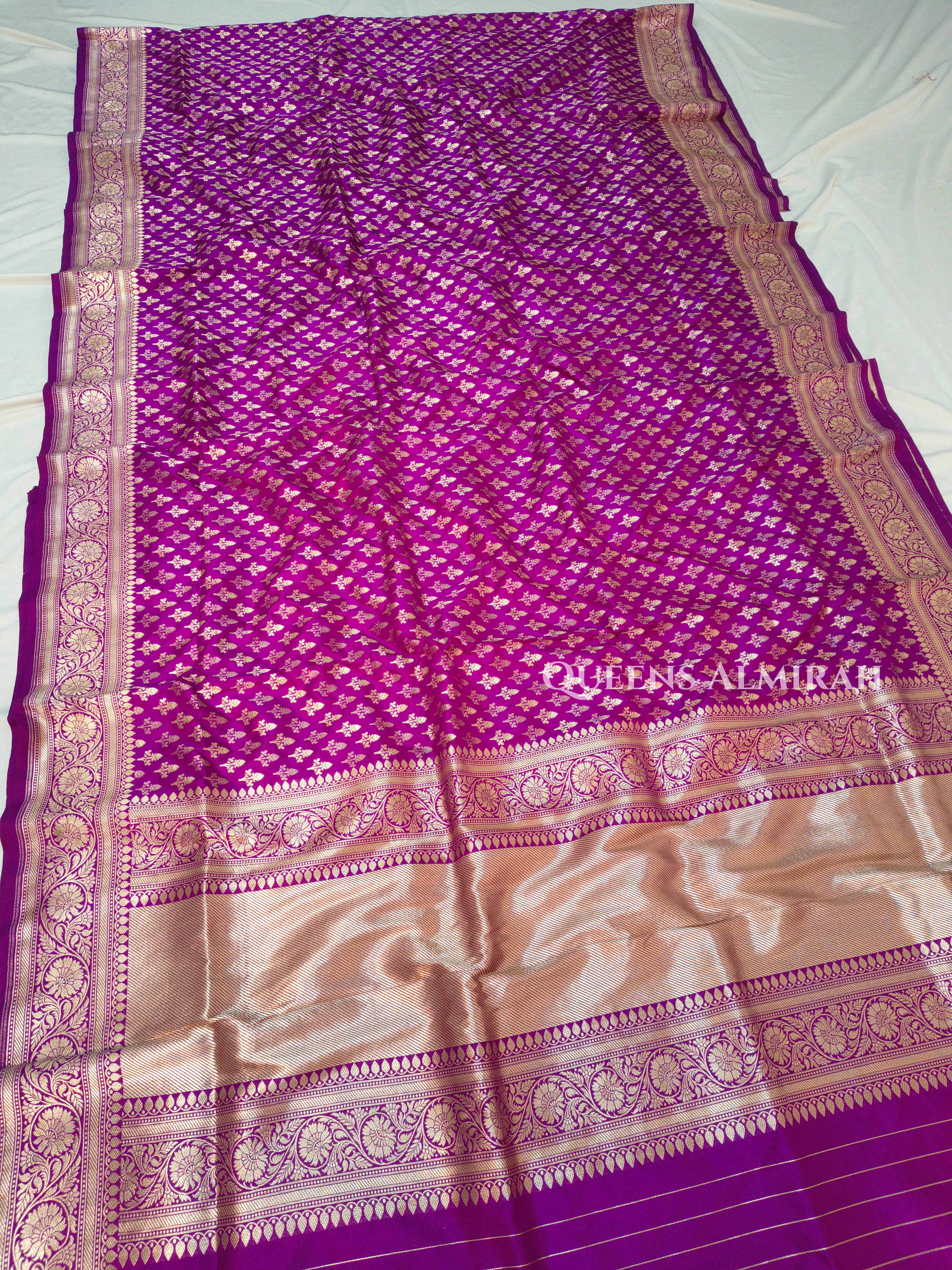 Dark Magenta Banarasi Silk Saree QUEENS ALMIRAH
