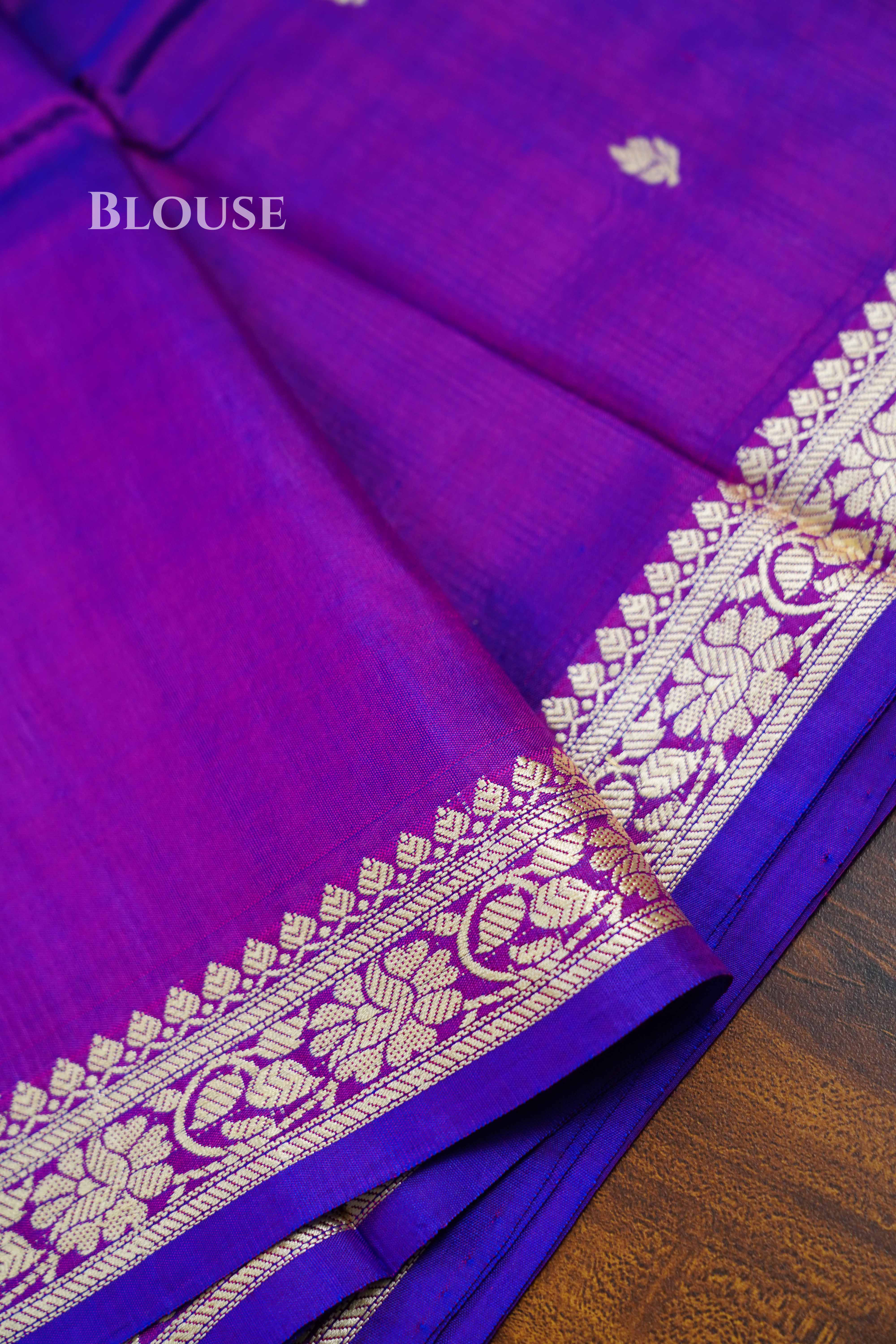 Dark Purple Banarasi Silk Saree QUEENS ALMIRAH
