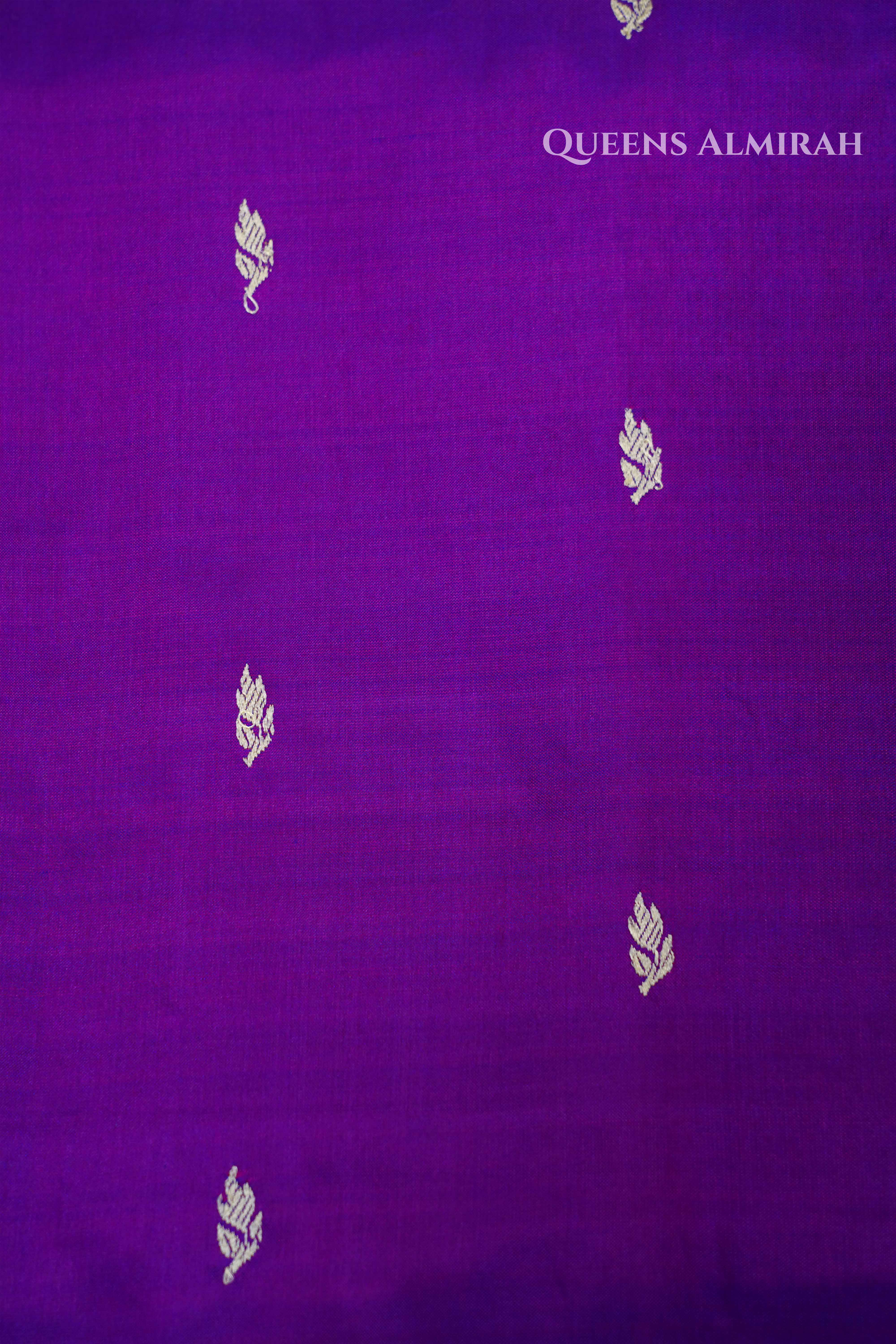 Dark Purple Banarasi Silk Saree QUEENS ALMIRAH