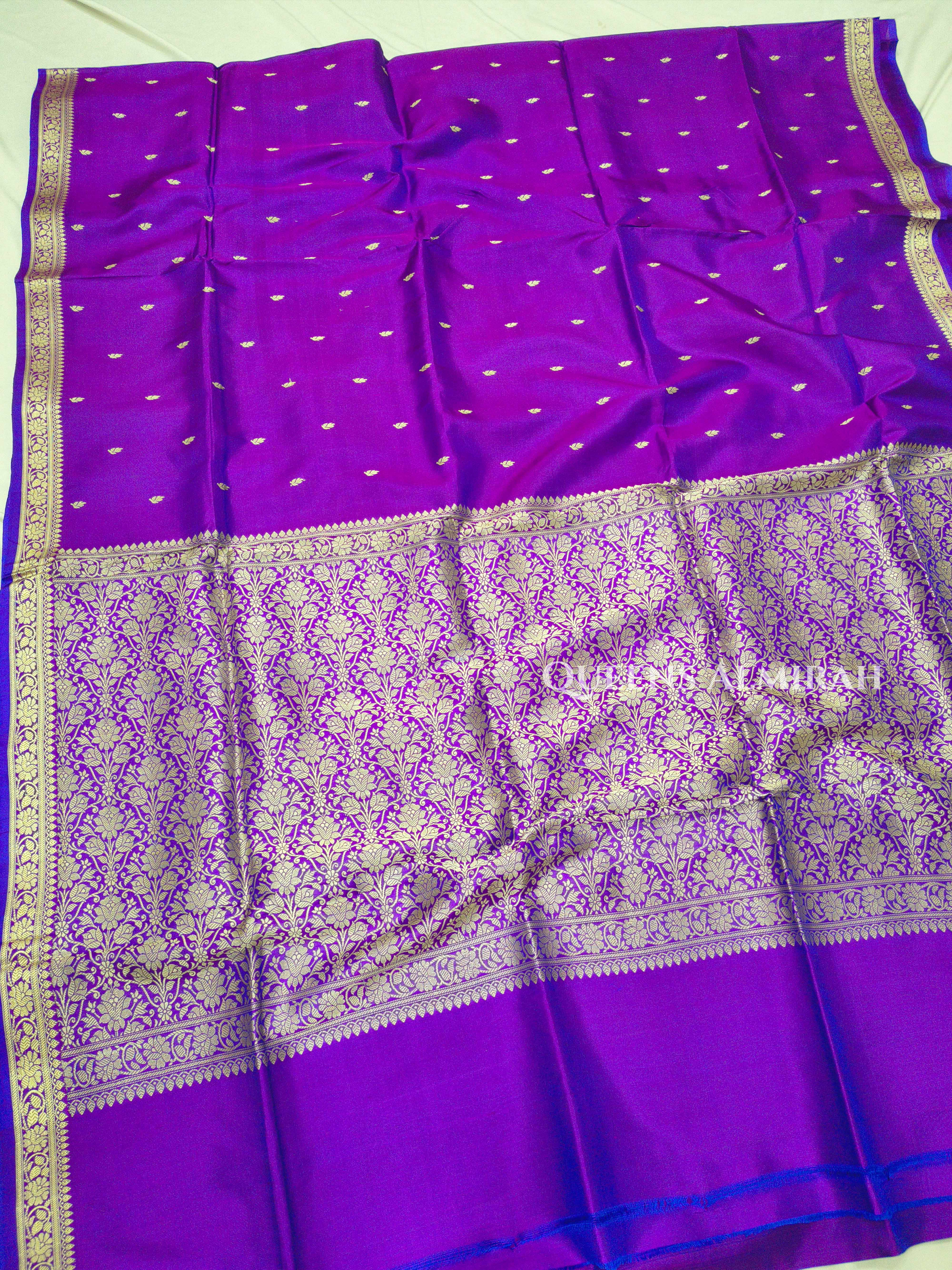 Dark Purple Banarasi Silk Saree QUEENS ALMIRAH