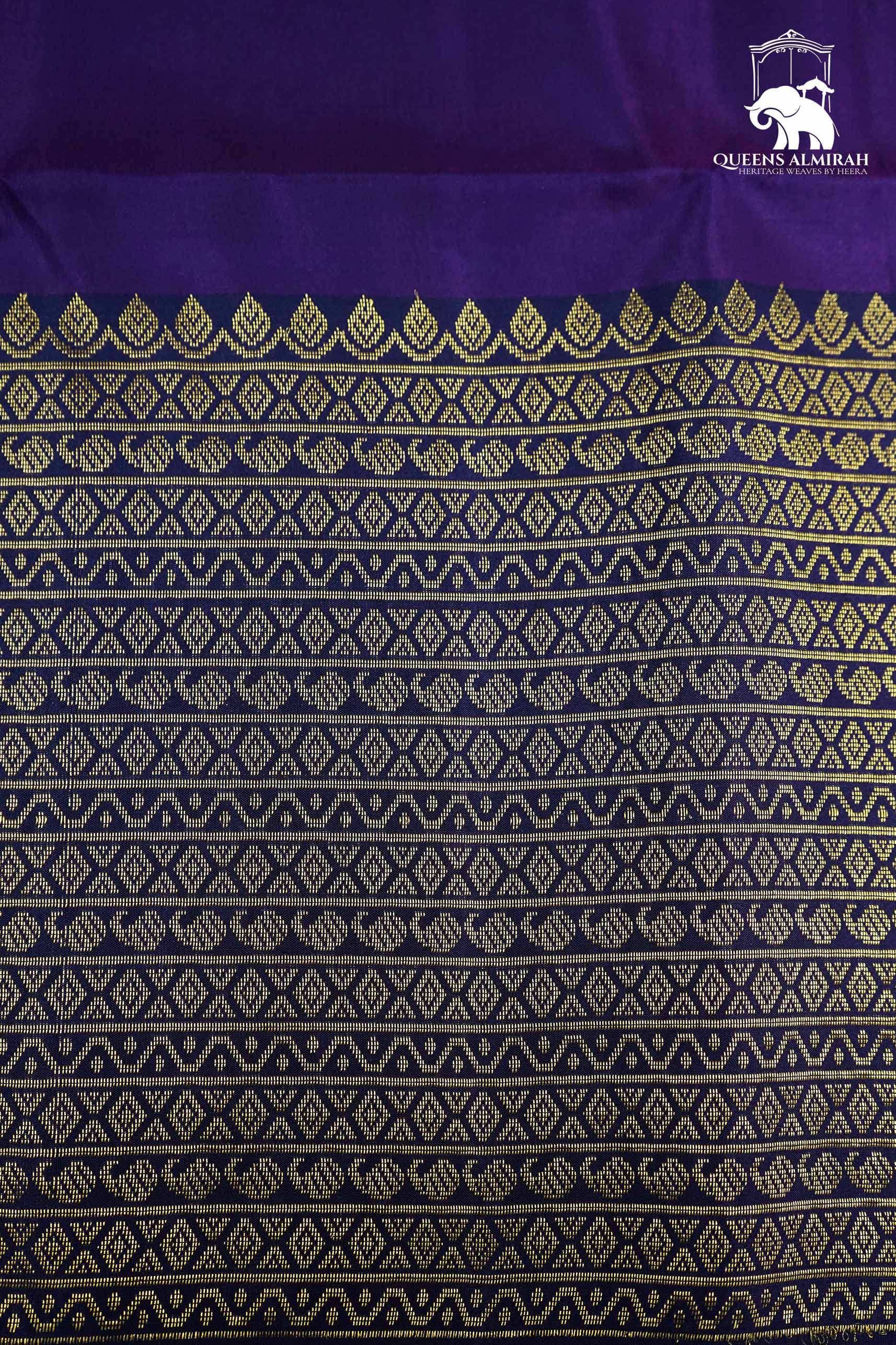 DARK PURPLE WITH WOVEN BORDER SOFT SILK SAREE - Queens Jewel Emporium