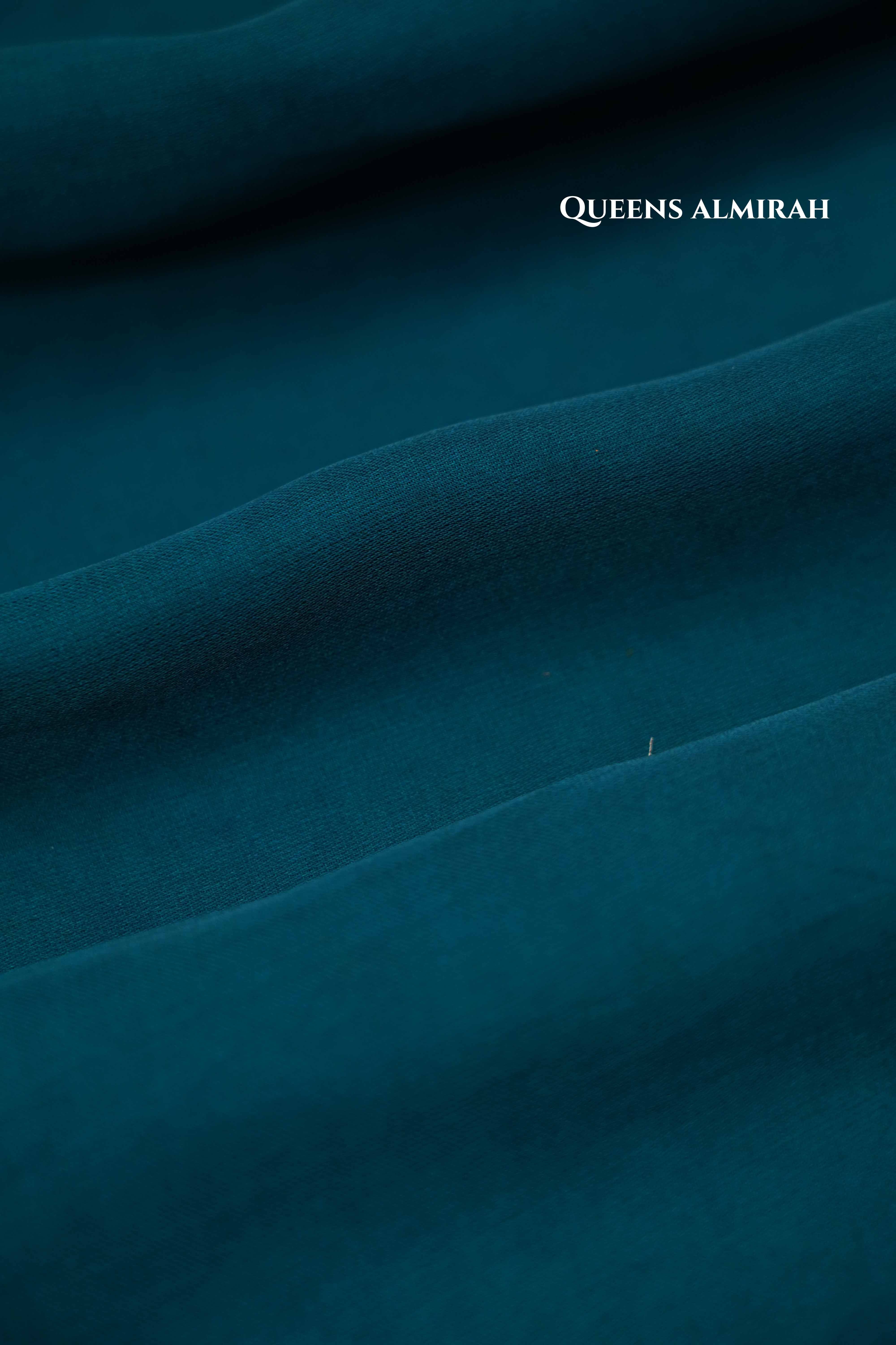 Dark Teal Blue Modal Silk  Saree - Queens Jewel Emporium