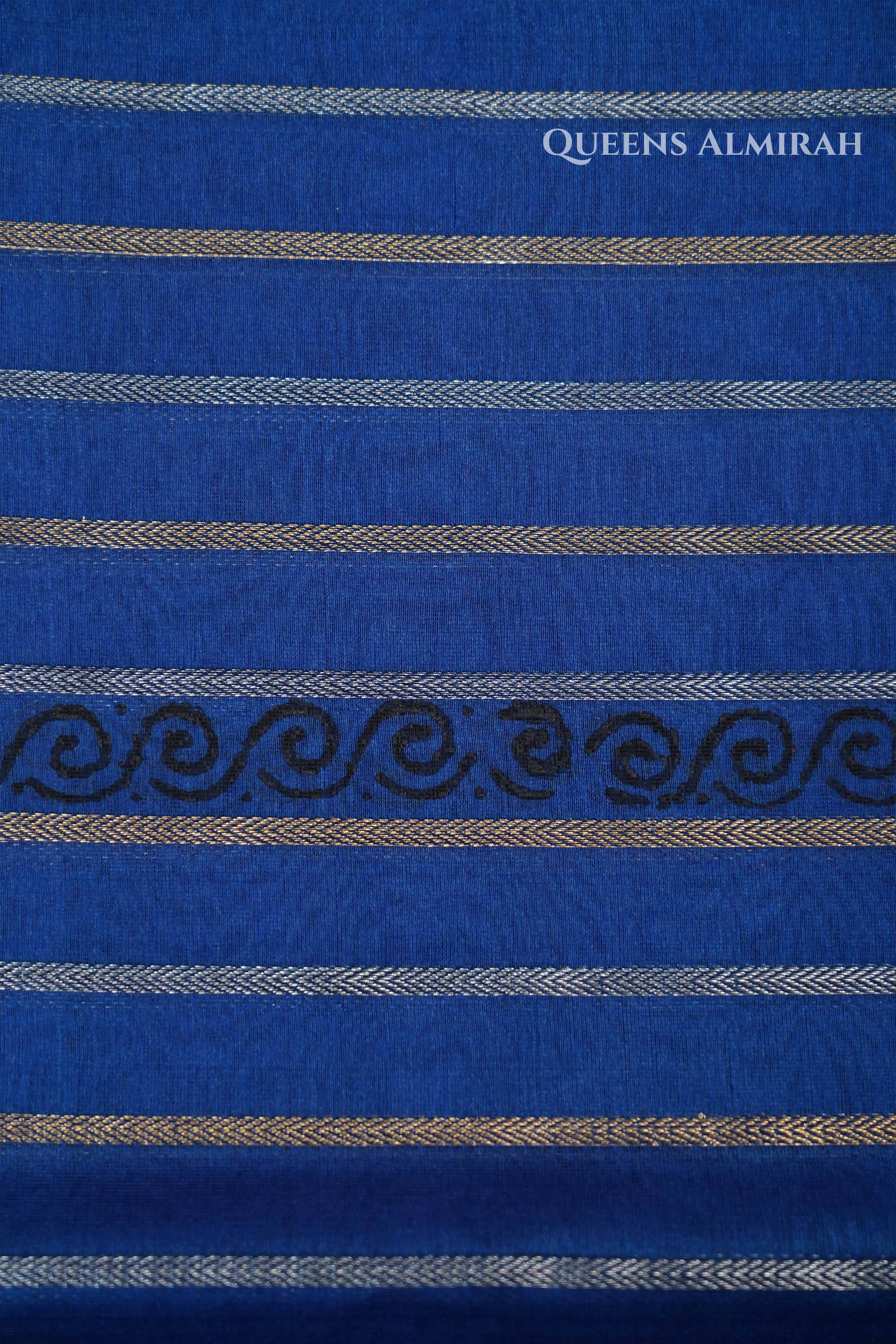 Deep Blue Katan Organza Saree QUEENS ALMIRAH