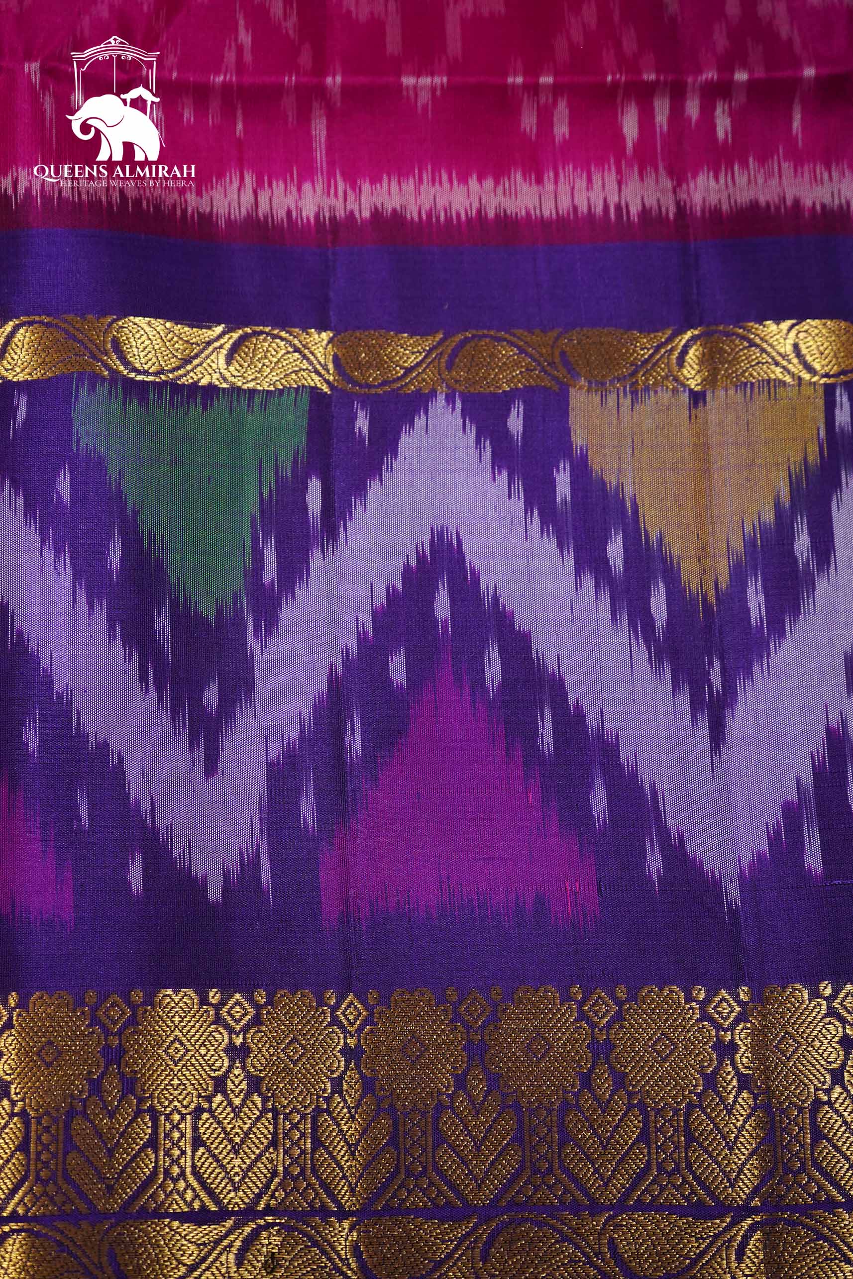 DEEP MAGENTA WITH DARK VIOLET SOFT SILK SAREE - Queens Jewel Emporium