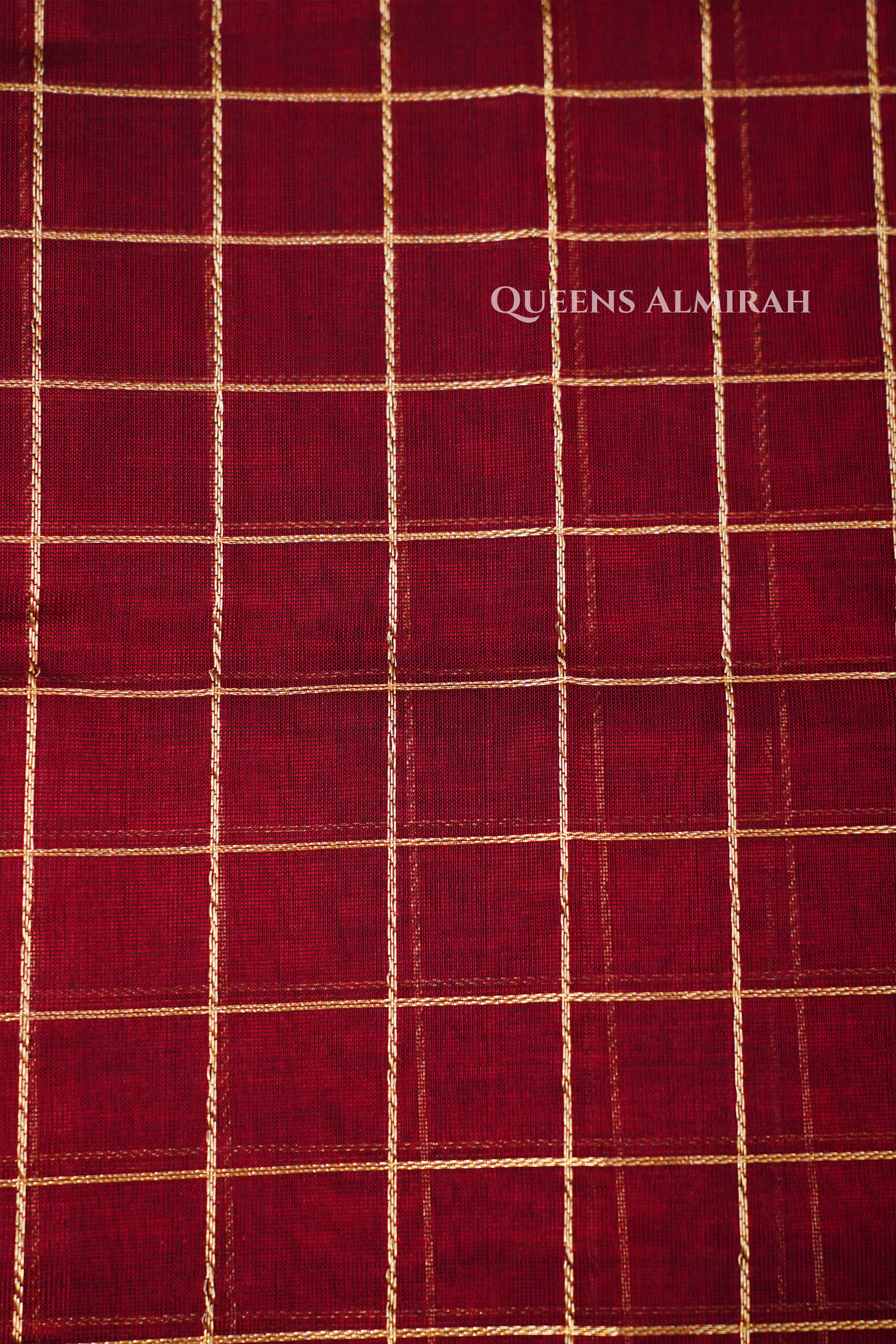 Deep Maroon -Karaikudi Chettinad Silk Cotton Saree QUEENS ALMIRAH