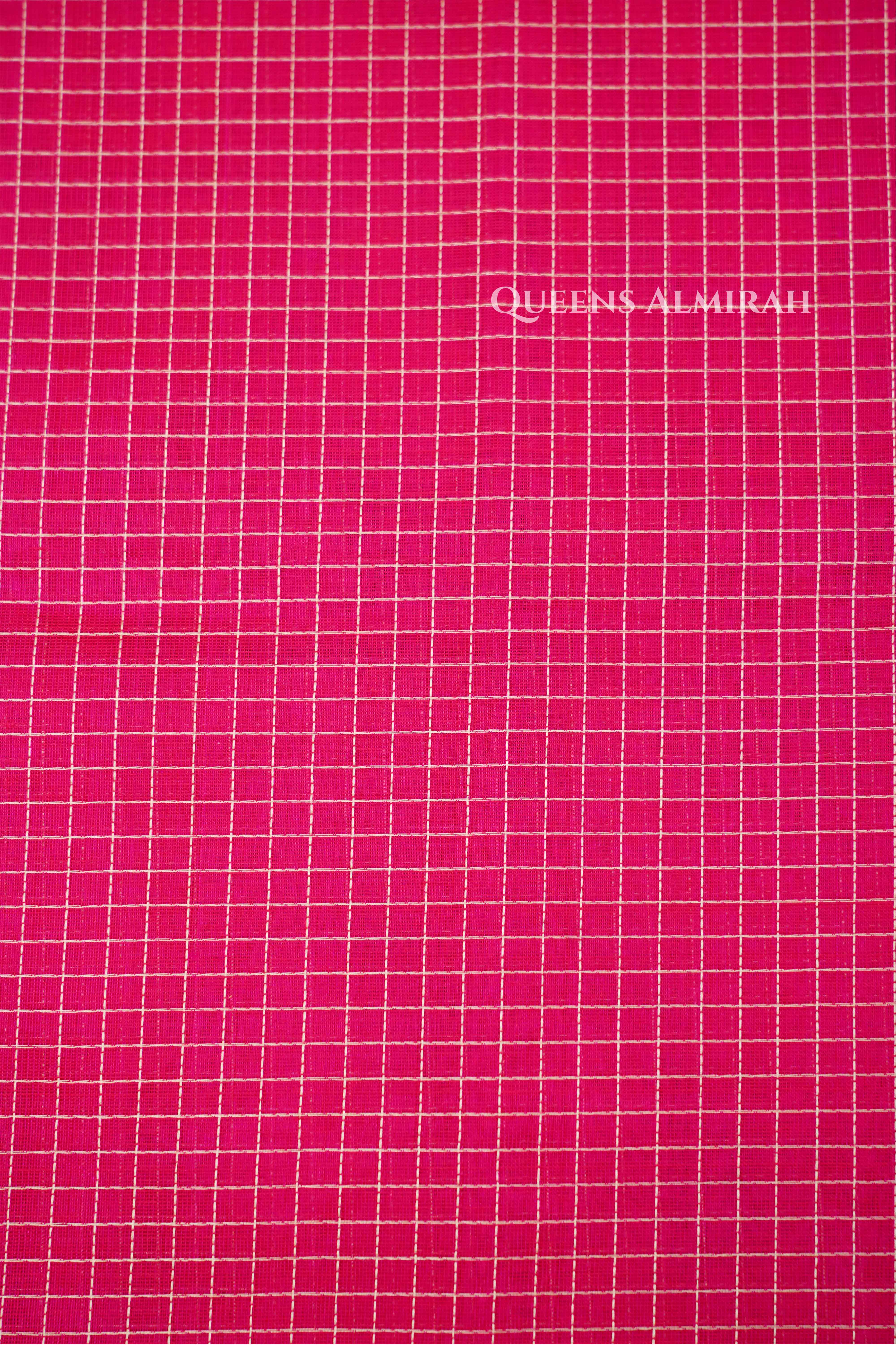 Dragon Pink - Karaikudi Chettinad Silk Cotton Saree QUEENS ALMIRAH