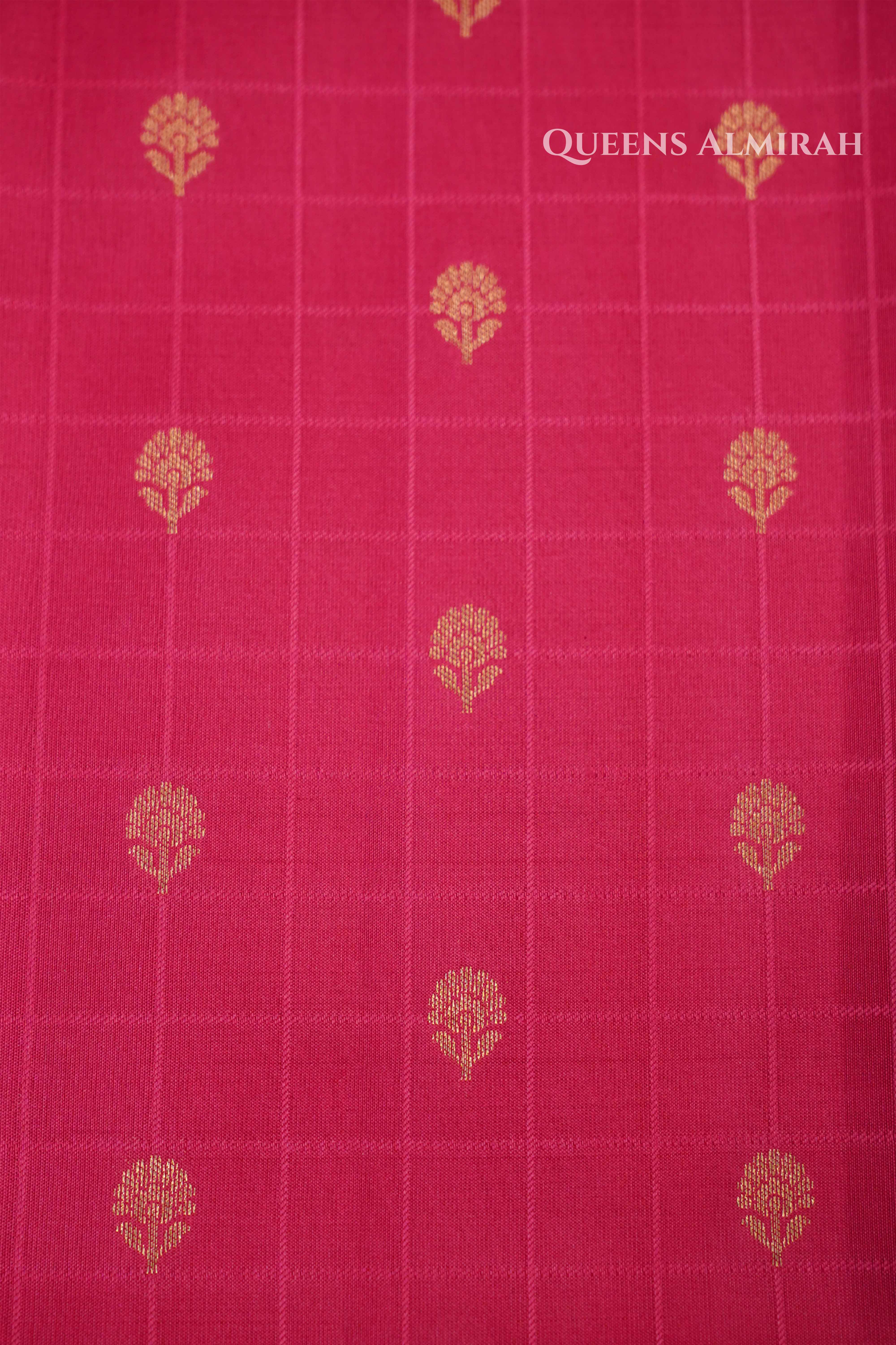 Dragon Pink Pure Kanchivaram Silk Saree QUEENS ALMIRAH