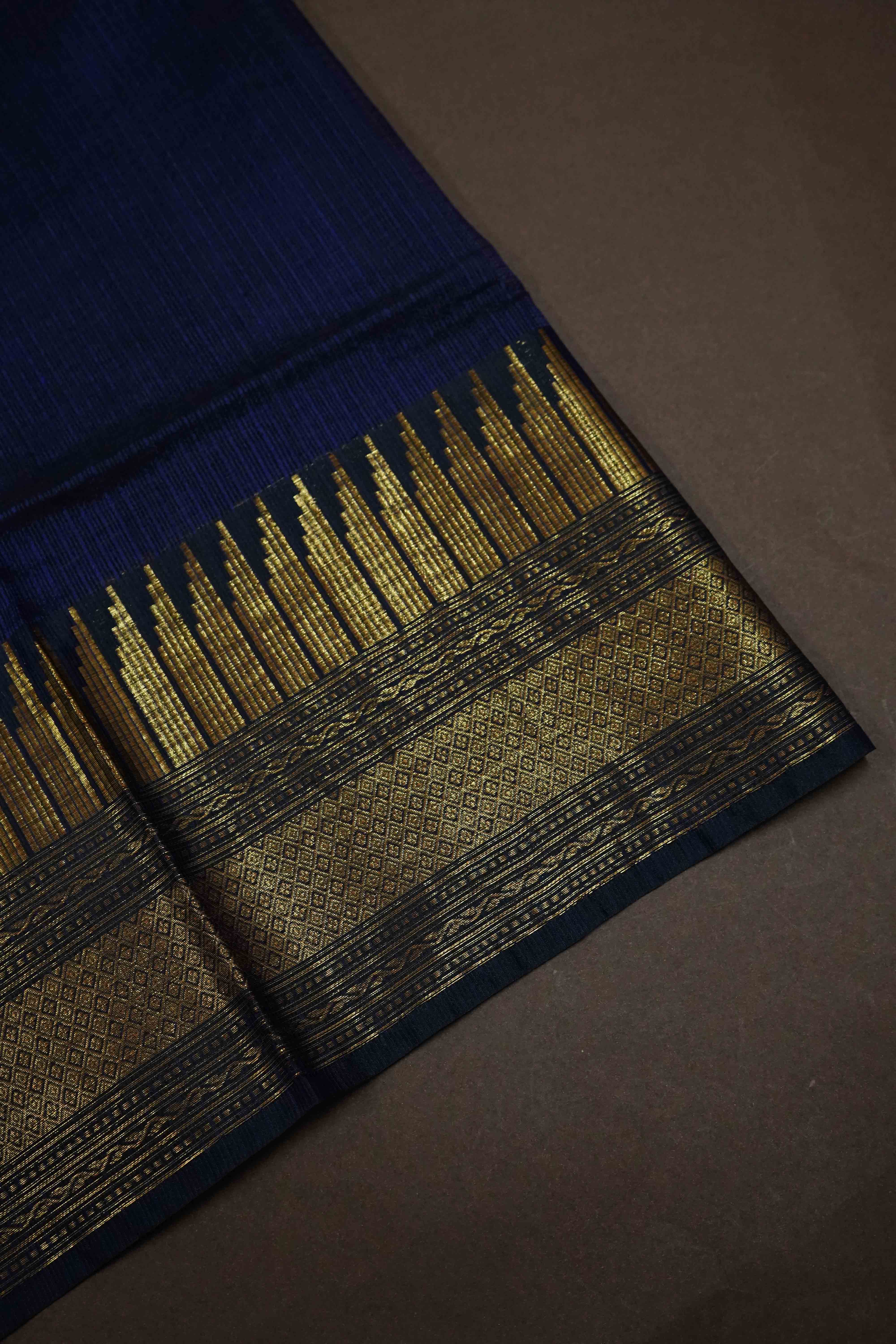 DUSKY BLUE KOTA SILK SAREE - Queens Jewel Emporium