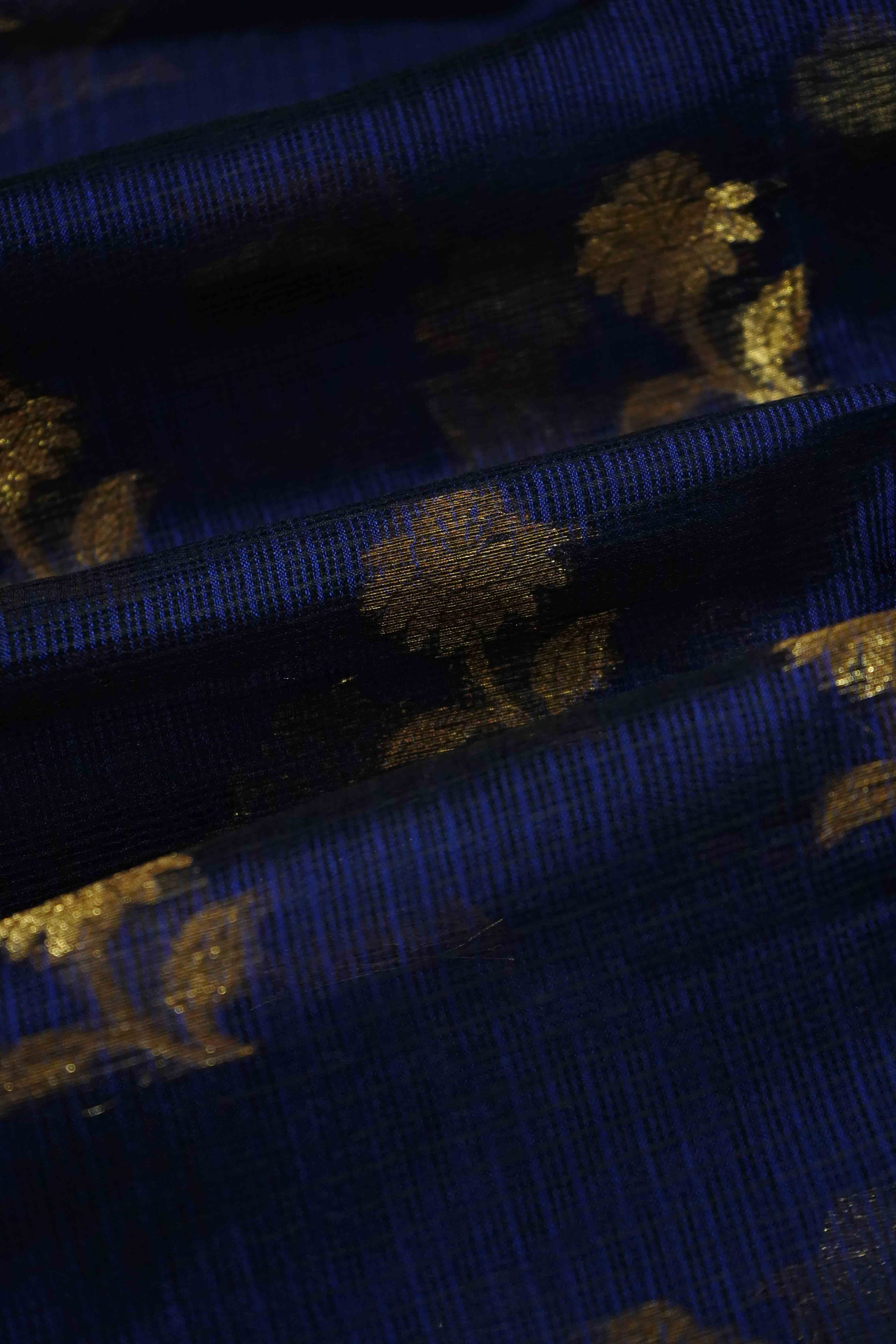 DUSKY BLUE KOTA SILK SAREE - Queens Jewel Emporium