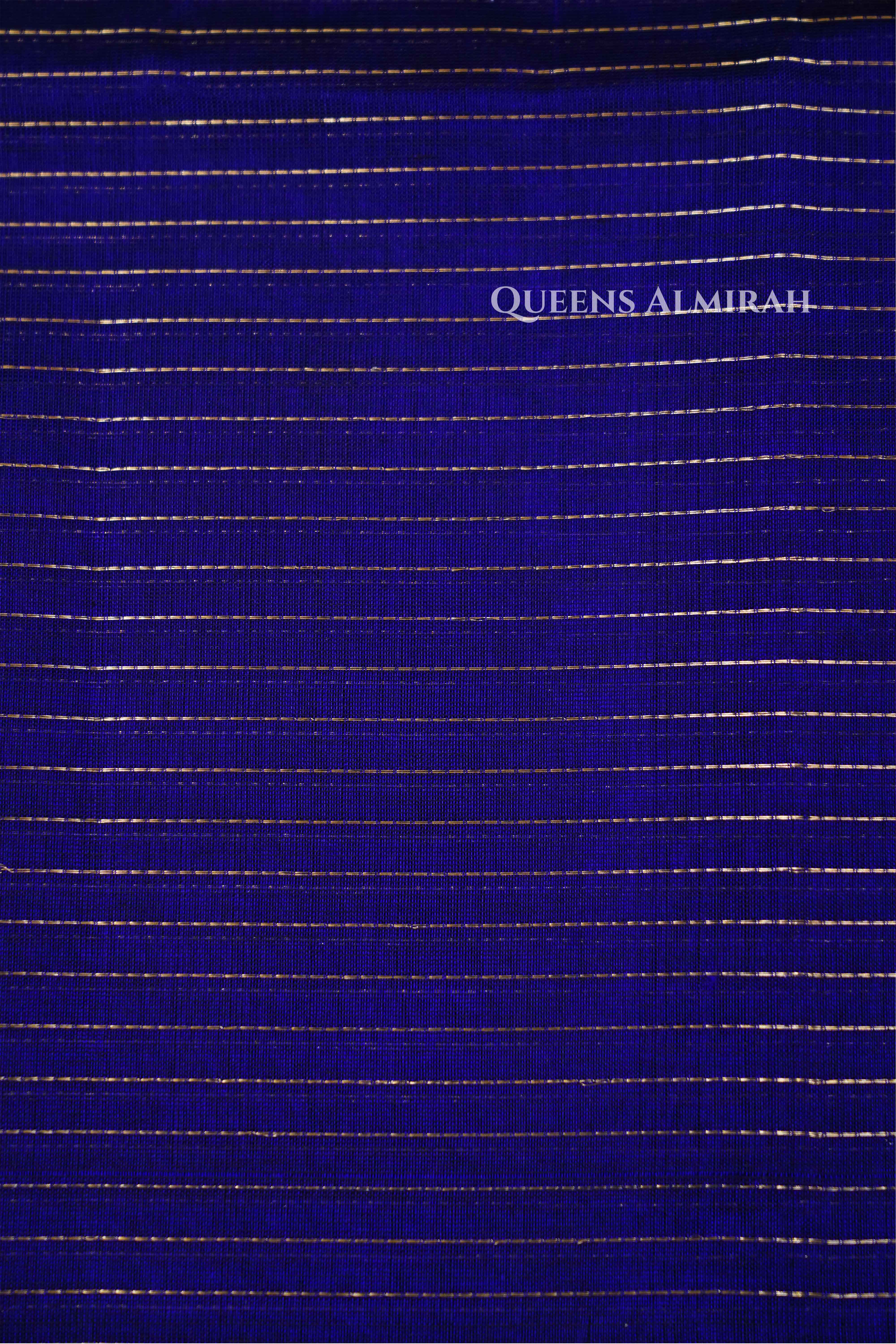 Eggplant Purple -Karaikudi Chettinad Silk Cotton Saree QUEENS ALMIRAH