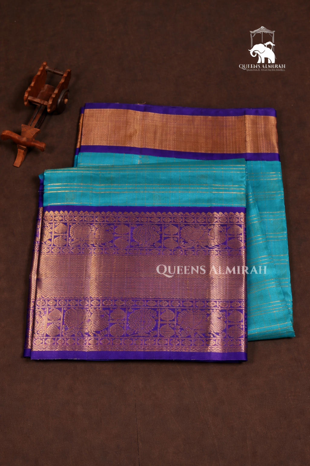 Blue With Violet Pure Silk Cotton Saree