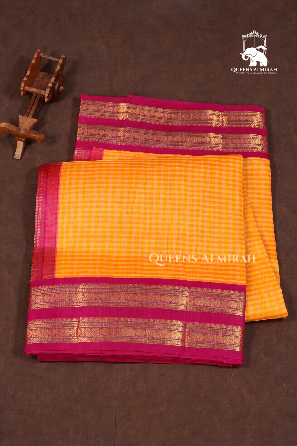 Yellow With Red Pure Silk Cotton Saree