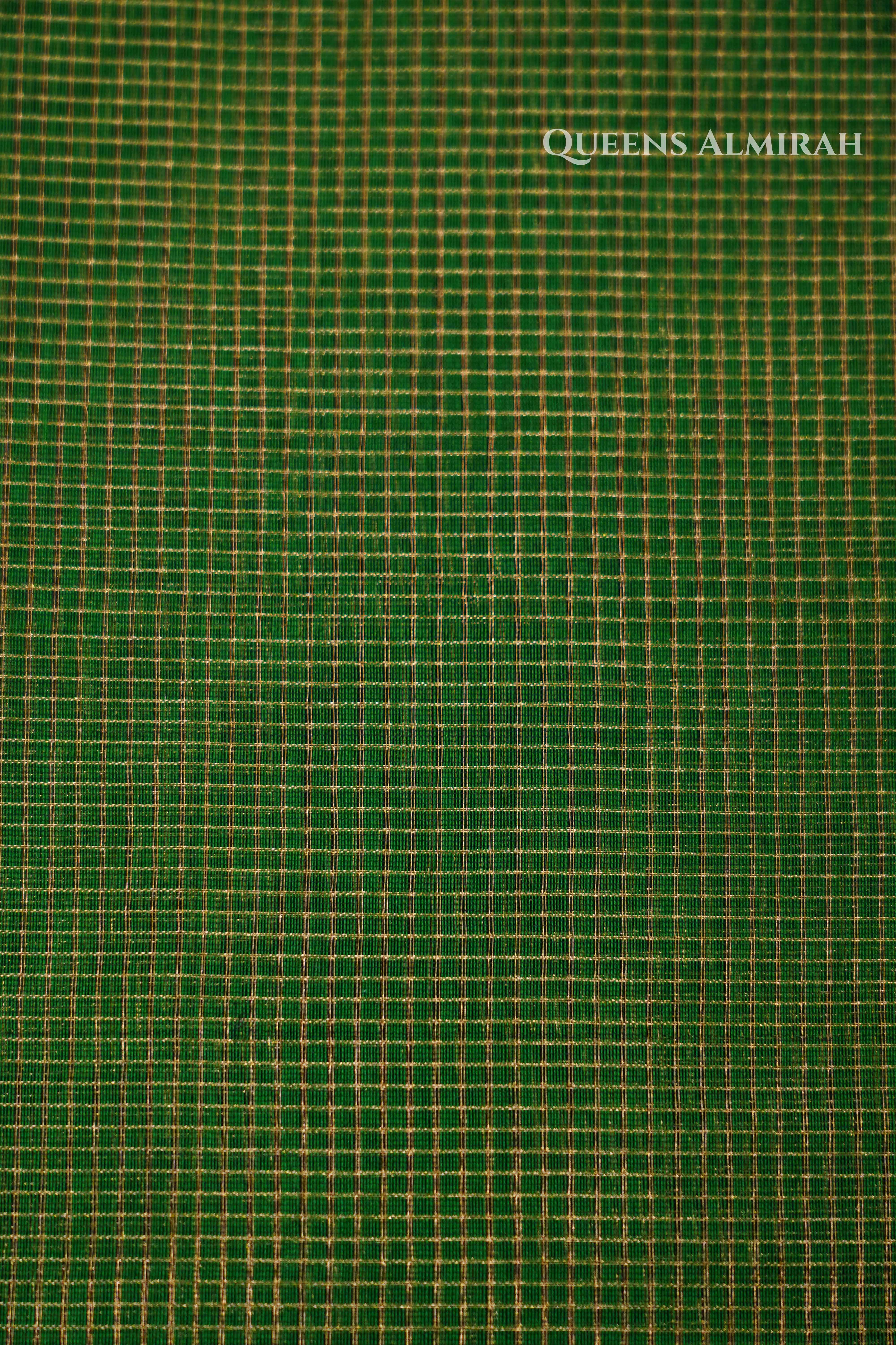 Emerald Green  Maheshwari Silk Cotton Saree QUEENS ALMIRAH