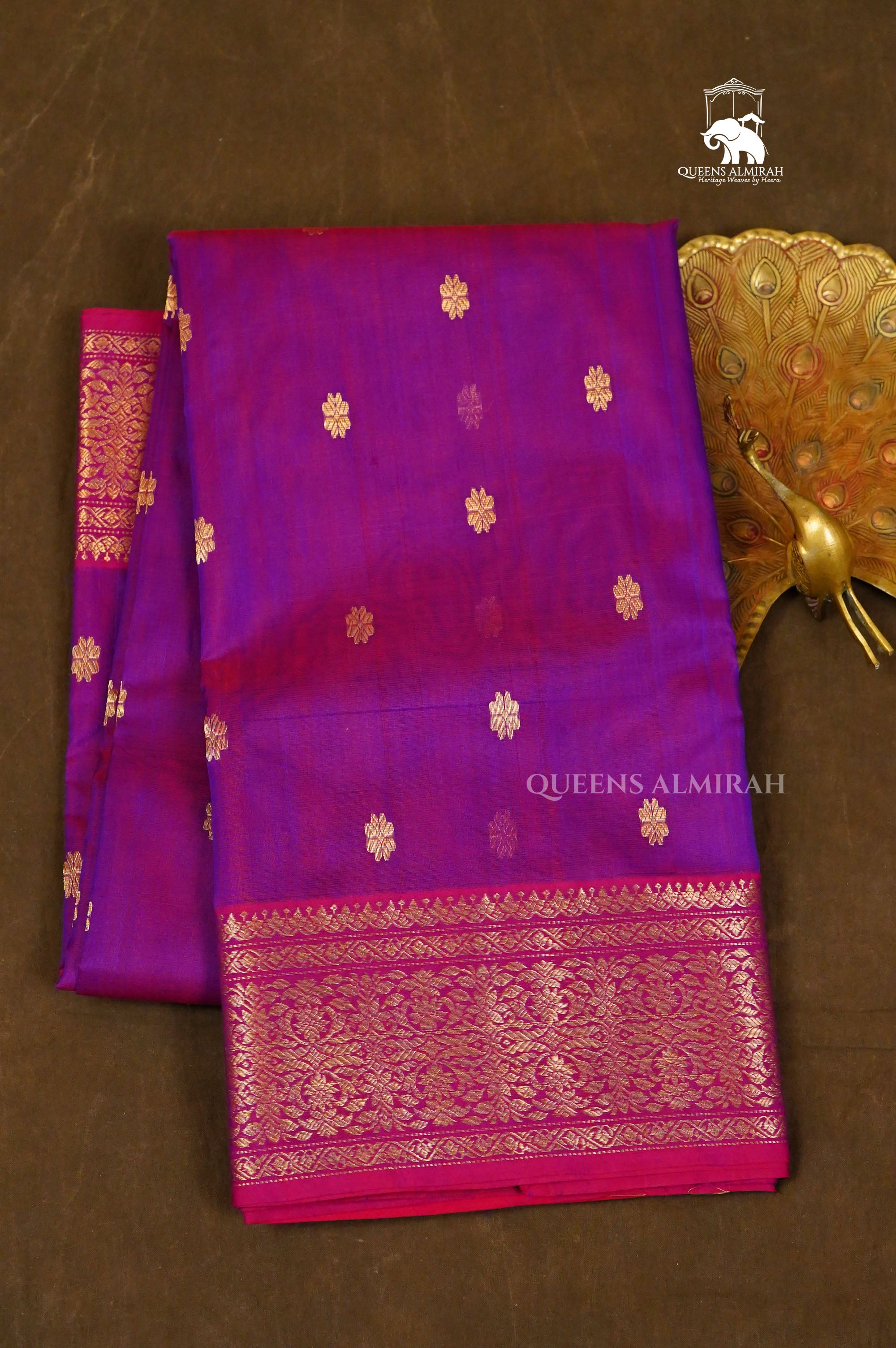 Purple Chanderi Katan Silk Handloom Saree