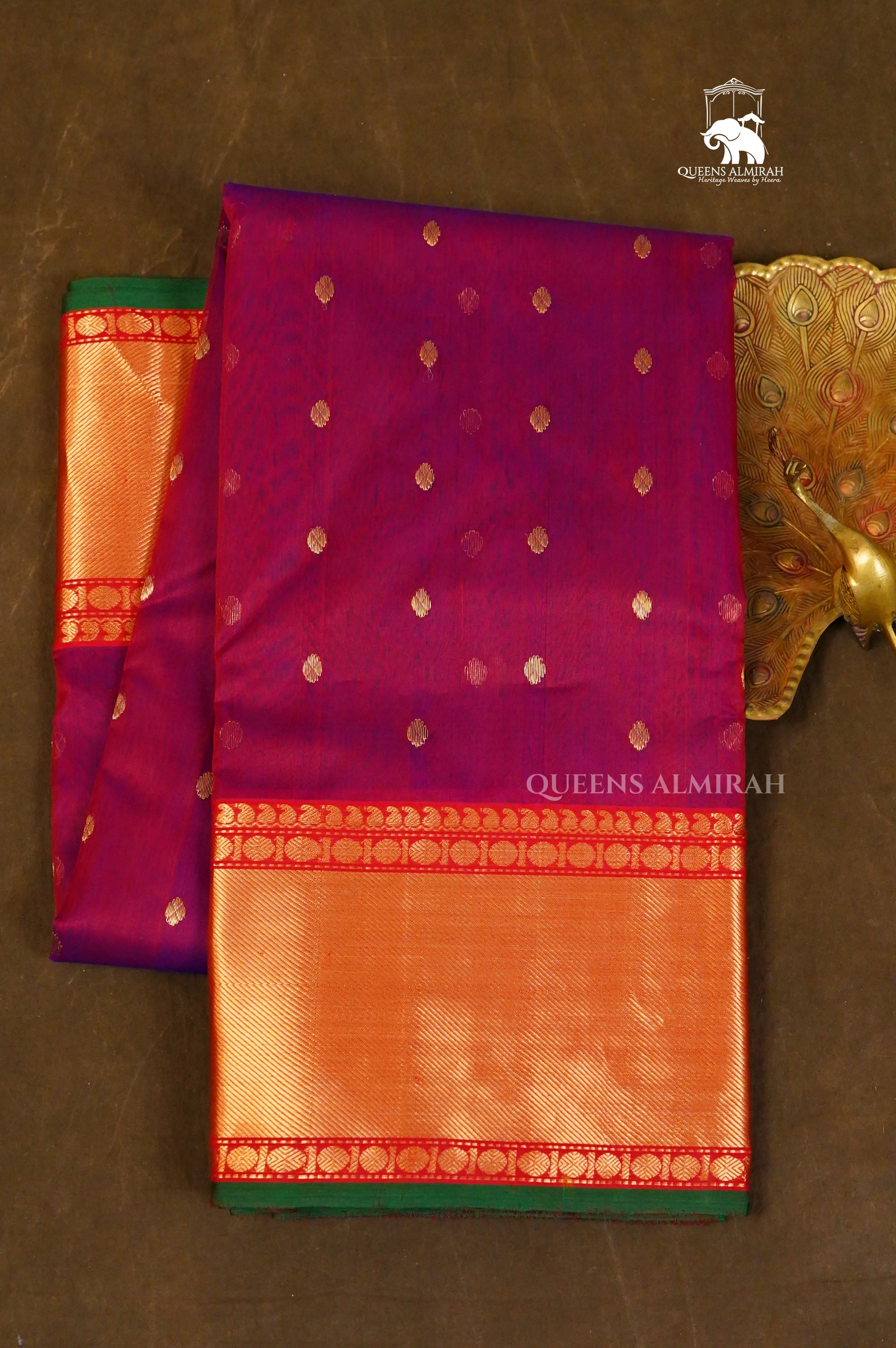 Purple -Traditional Chanderi Katan Silk Handloom Saree