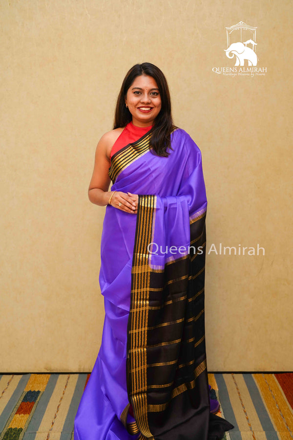 BUTTERFLY BUSH WITH BLACK MYSORE SILK SAREE - Queens Jewel Emporium