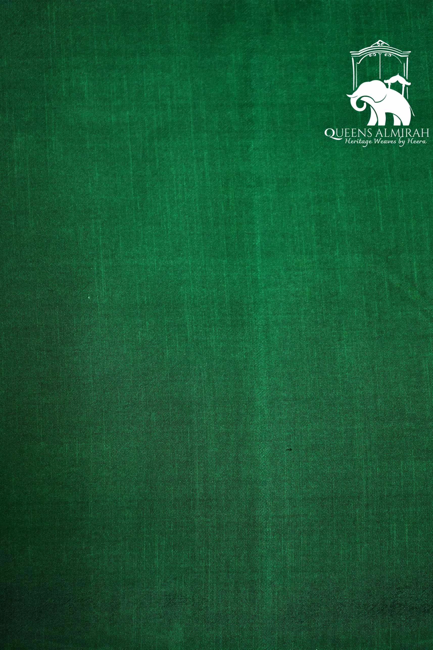 FOREST GREEN WITH ORANGE MULBERRY SILK SAREE - Queens Jewel Emporium