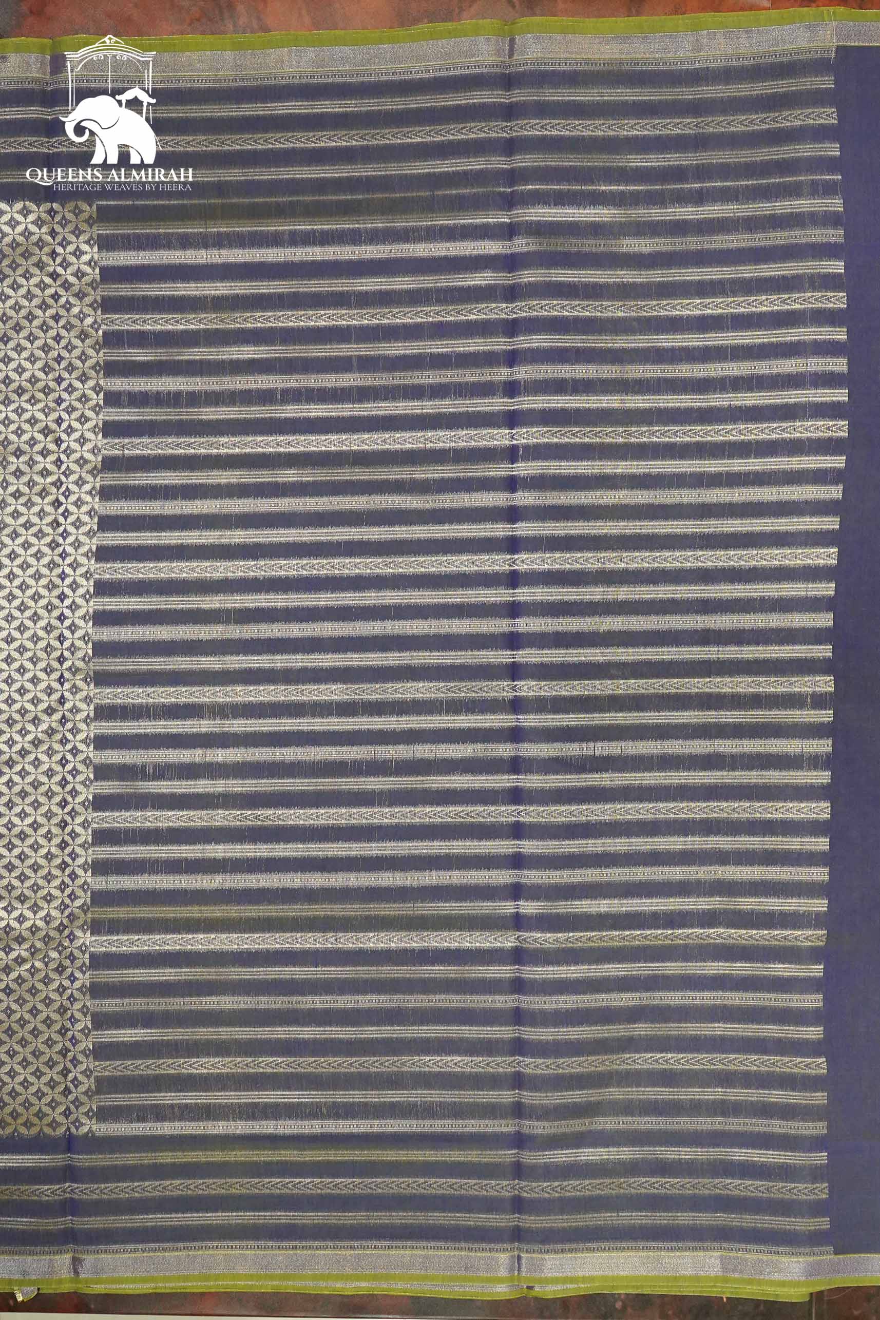 FOUR PETALS FADED PURPLE WITH WOVEN BORDER SILK COTTON SAREE - Queens Jewel Emporium