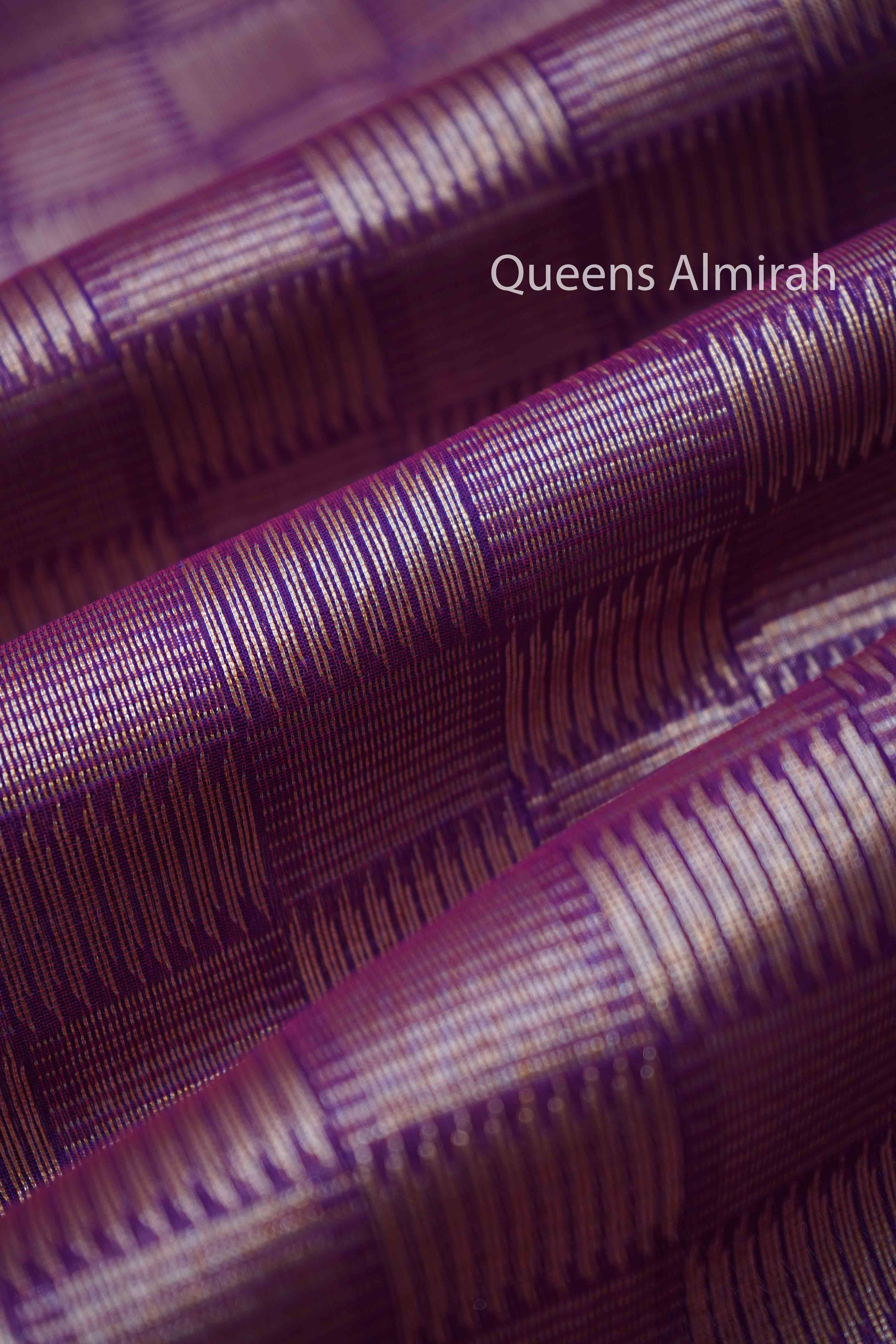 FADED PURPLE SILK COTTON SAREE - Queens Jewel Emporium