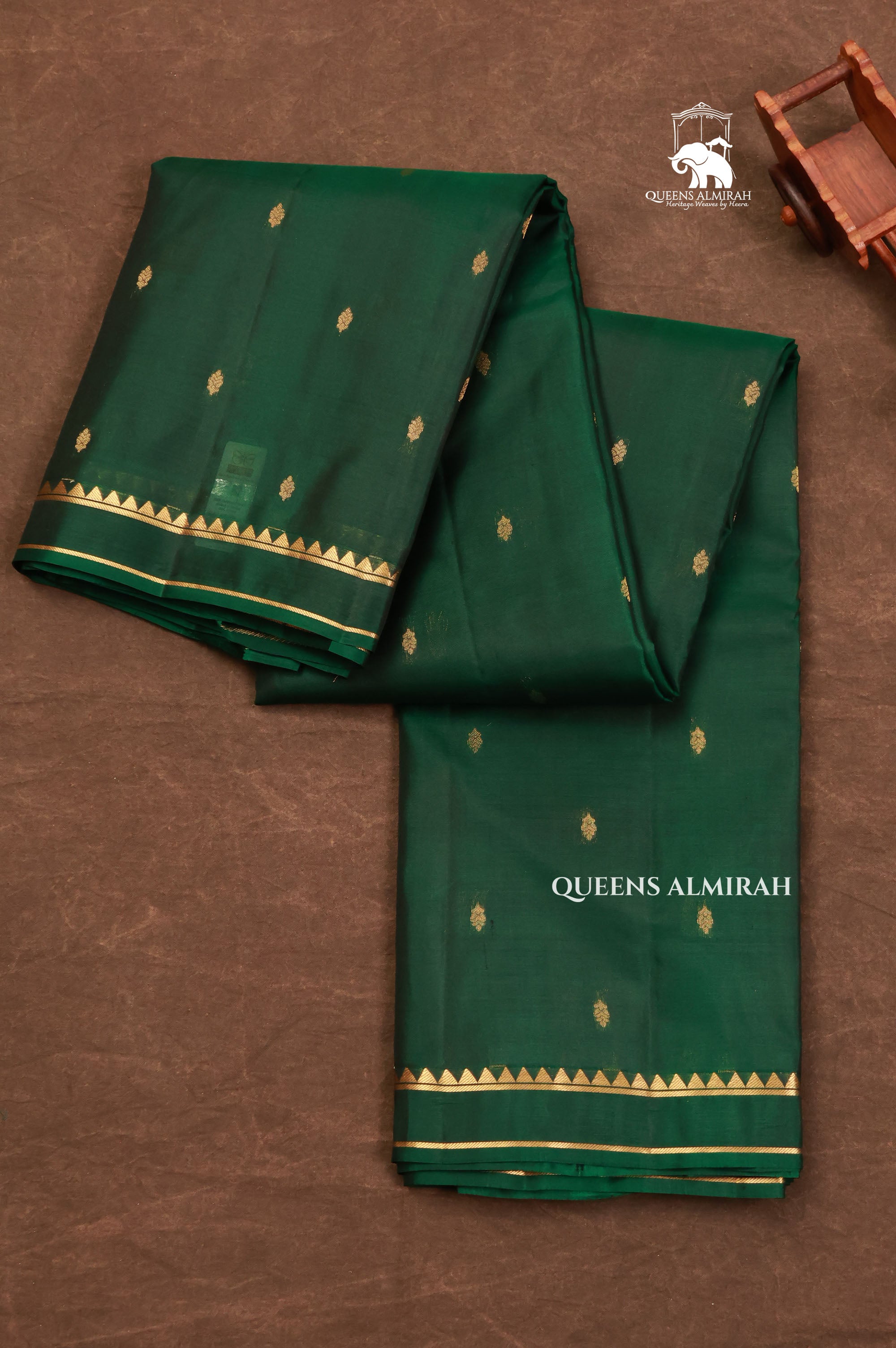 Bottle Green Pure Kanchivaram Silk Saree