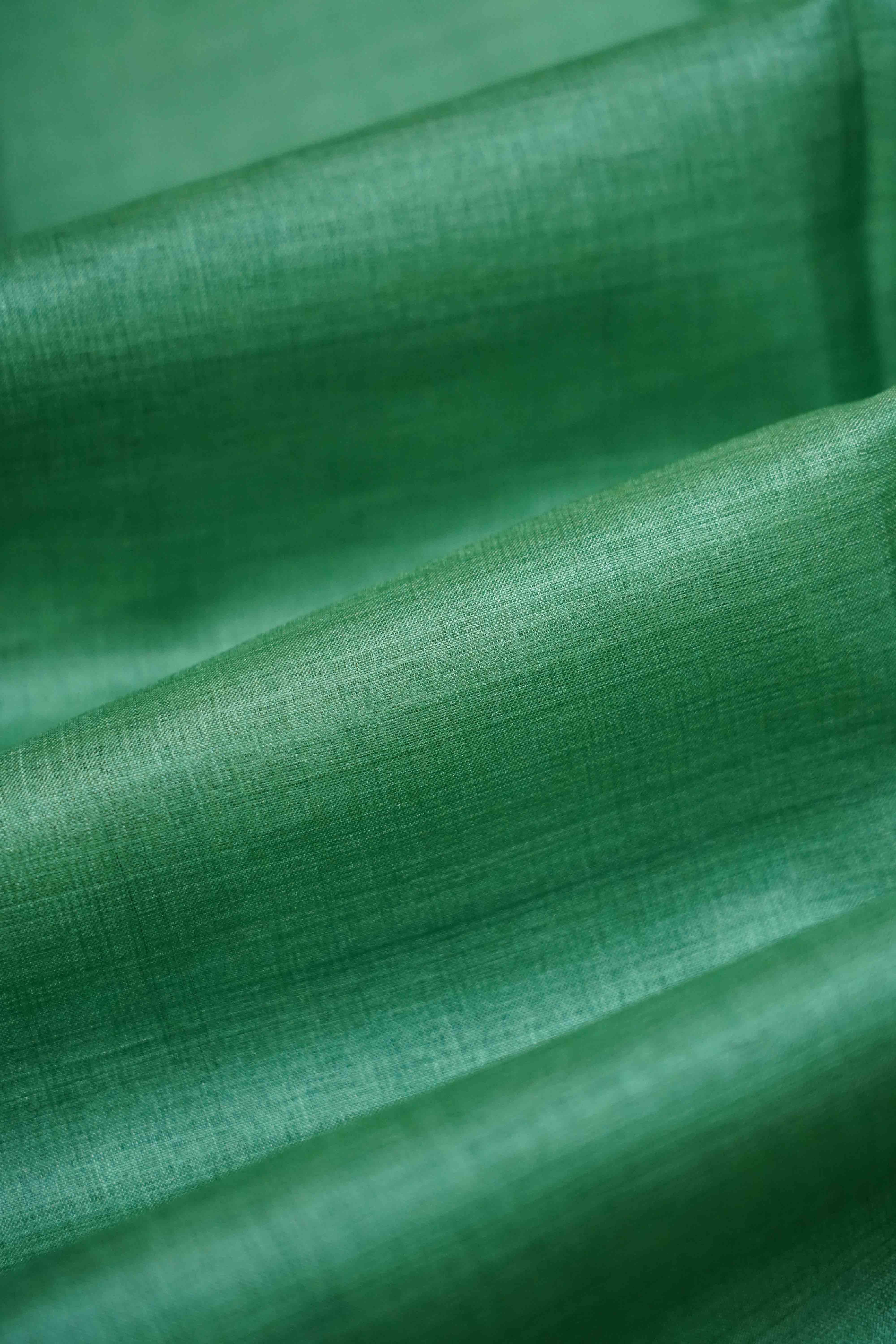 GREENY BLUE OLIVE YELLOW WITH  PURE TUSSAR SILK SAREE - Queens Jewel Emporium