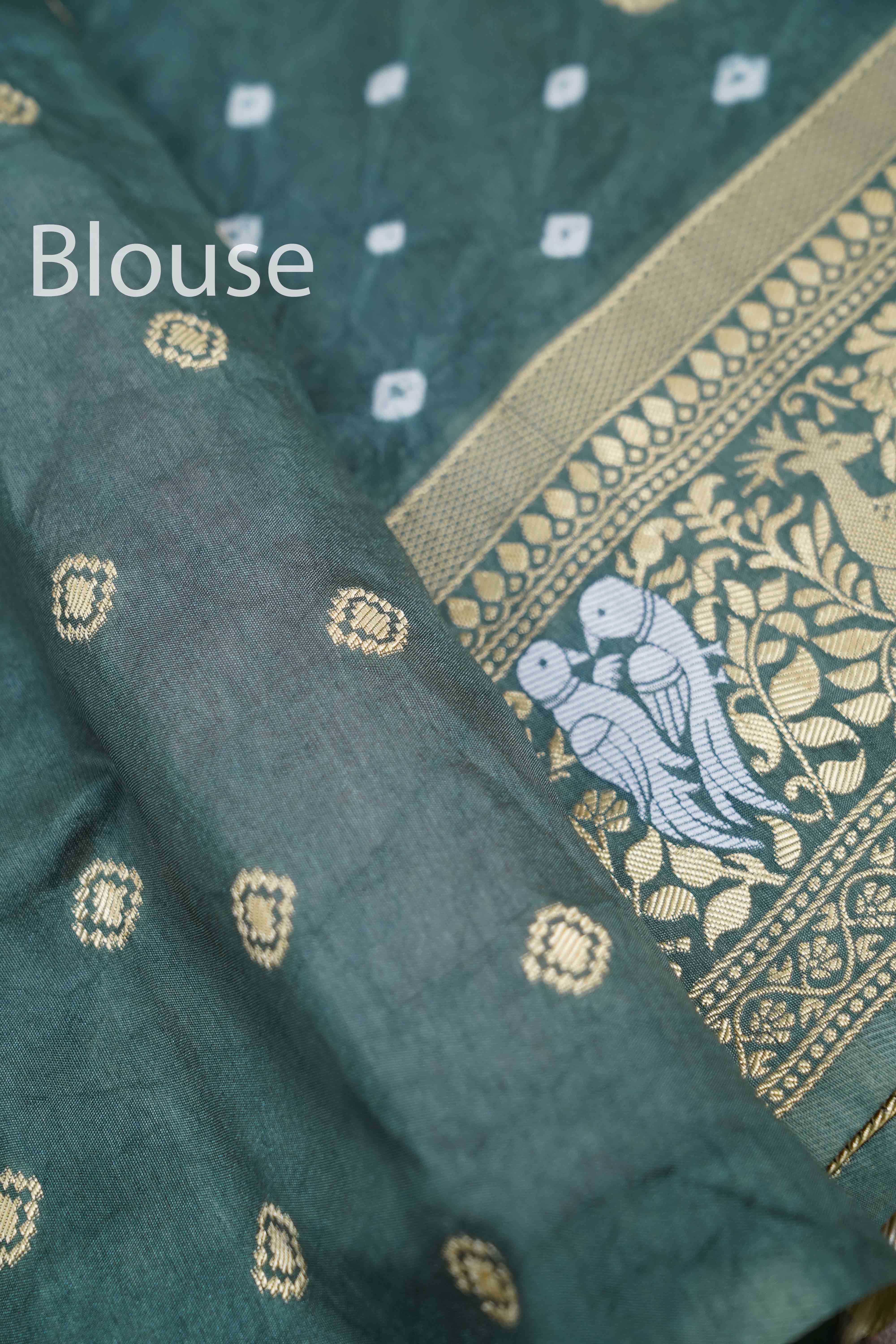GREY BANDHINI MALAI SILK SAREE - Queens Jewel Emporium