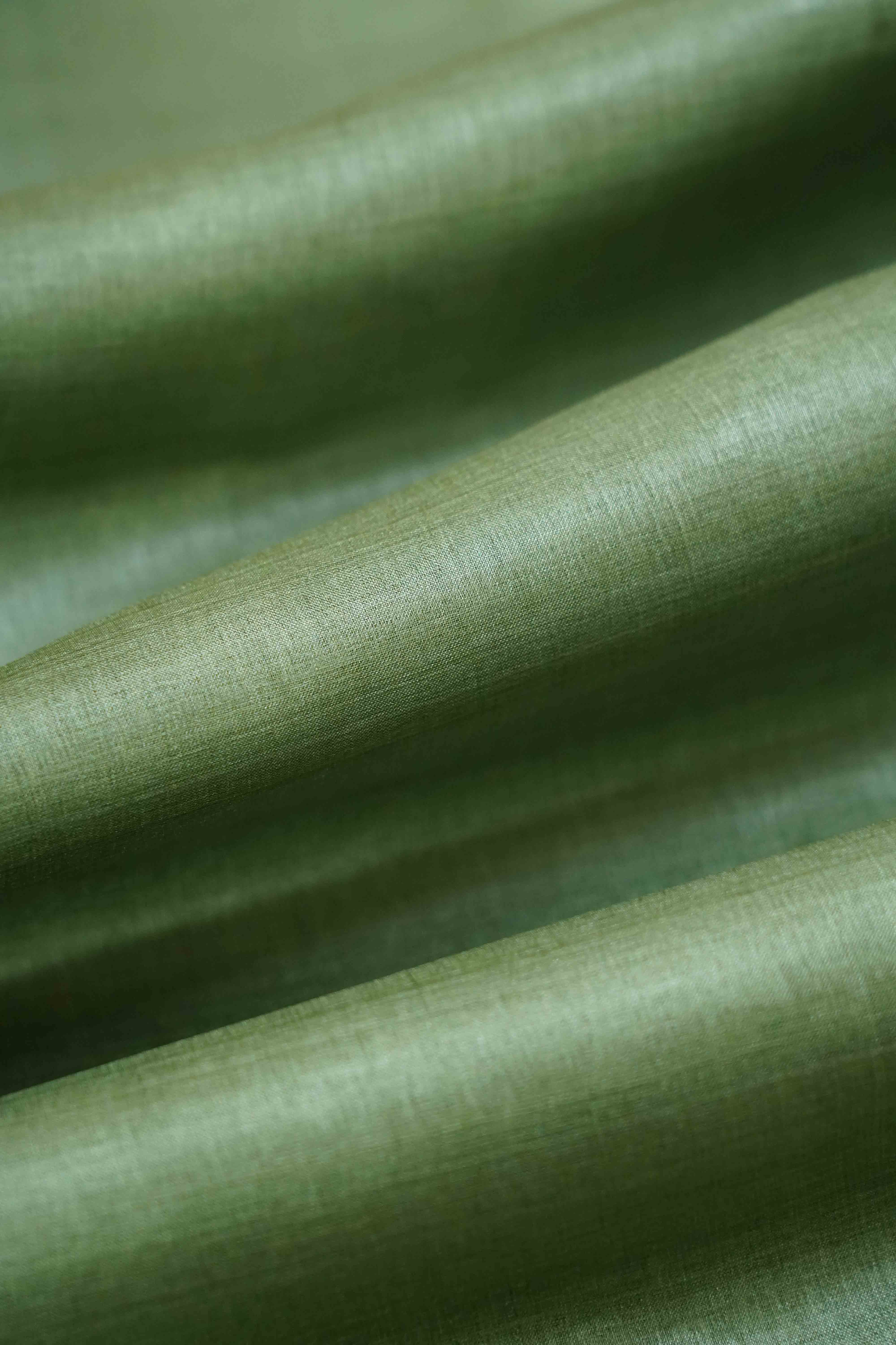 GREY GREEN  PURE TUSSAR SILK SAREE - Queens Jewel Emporium