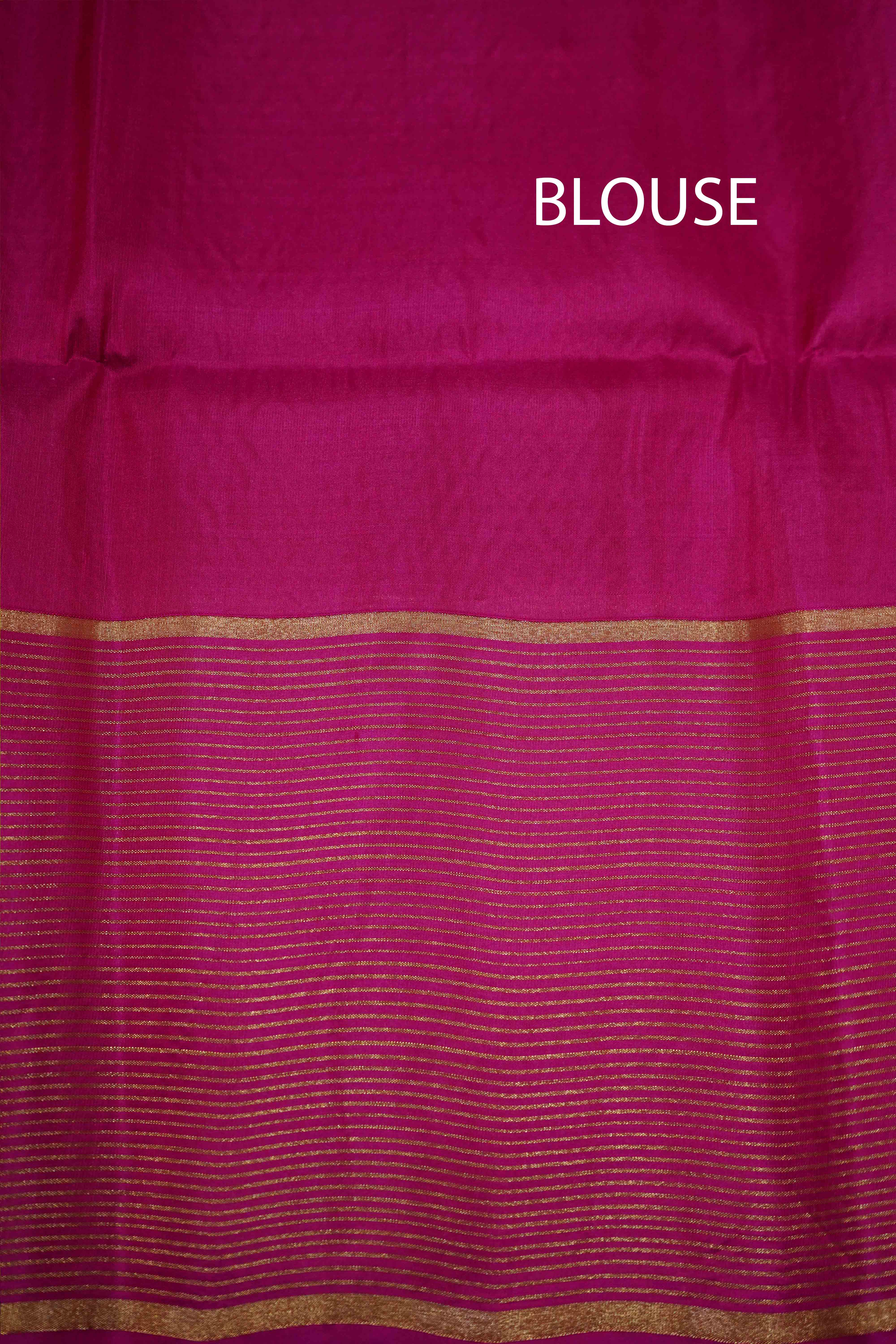 GUAVA GREEN WITH PURPLE PURE KANCHI SOFT SILK SAREE - Queens Jewel Emporium