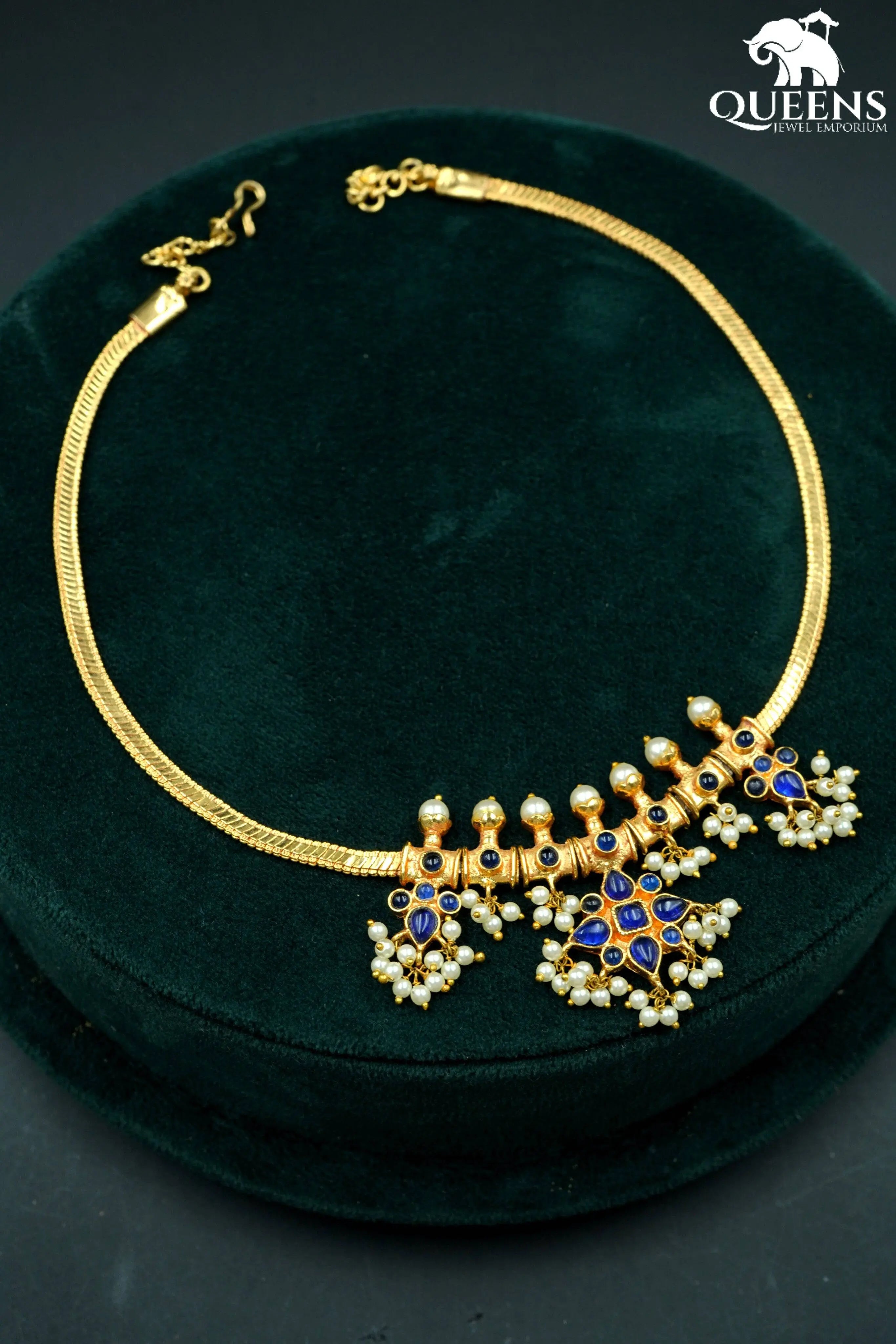 GUTTAPUSALU NECKLACE - BLUE - Queens Jewel Emporium