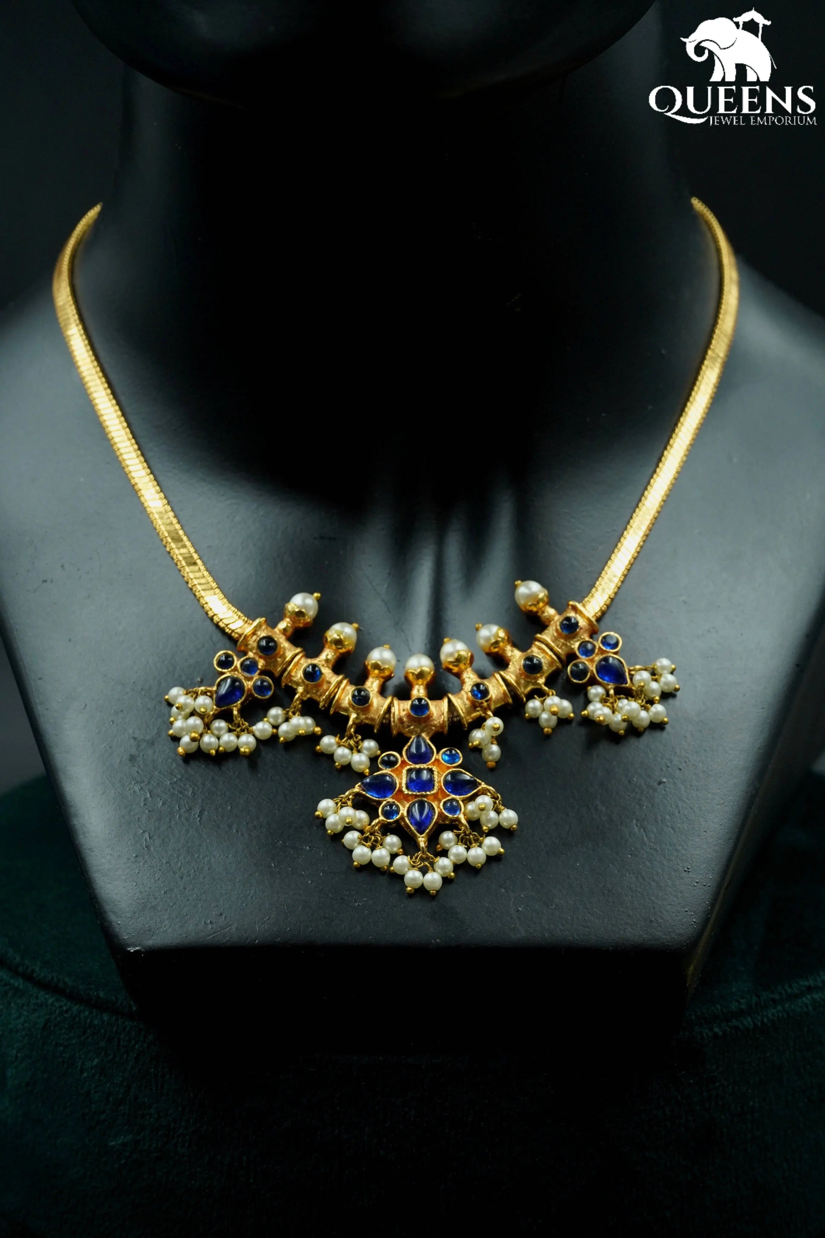 GUTTAPUSALU NECKLACE - BLUE - Queens Jewel Emporium