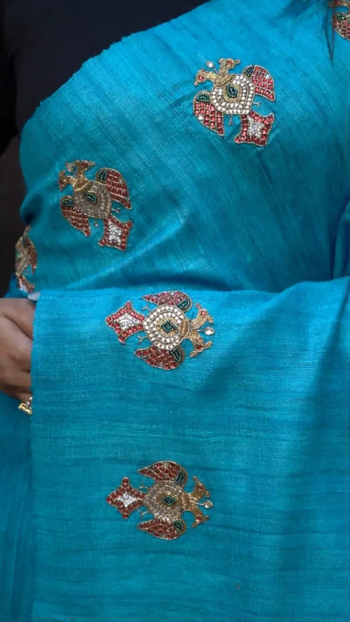 Ganda Berunda Pure Tussar Silk Saree QUEENS ALMIRAH