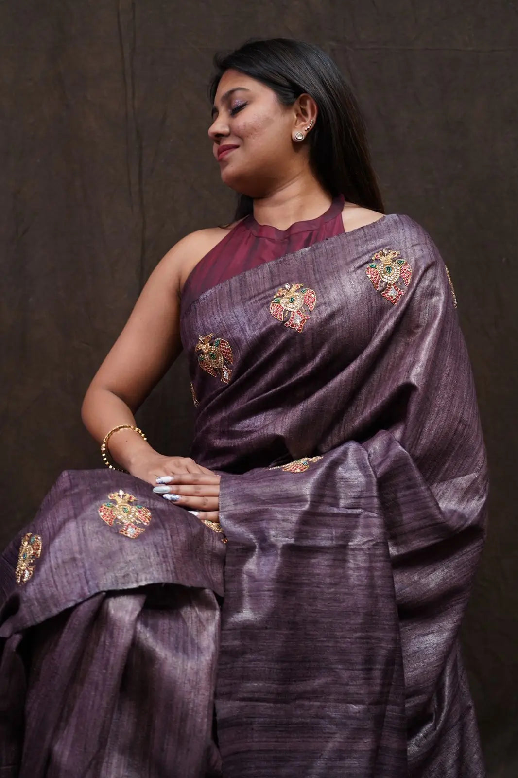 Ganda Berunda Pure Tussar Silk Saree QUEENS ALMIRAH