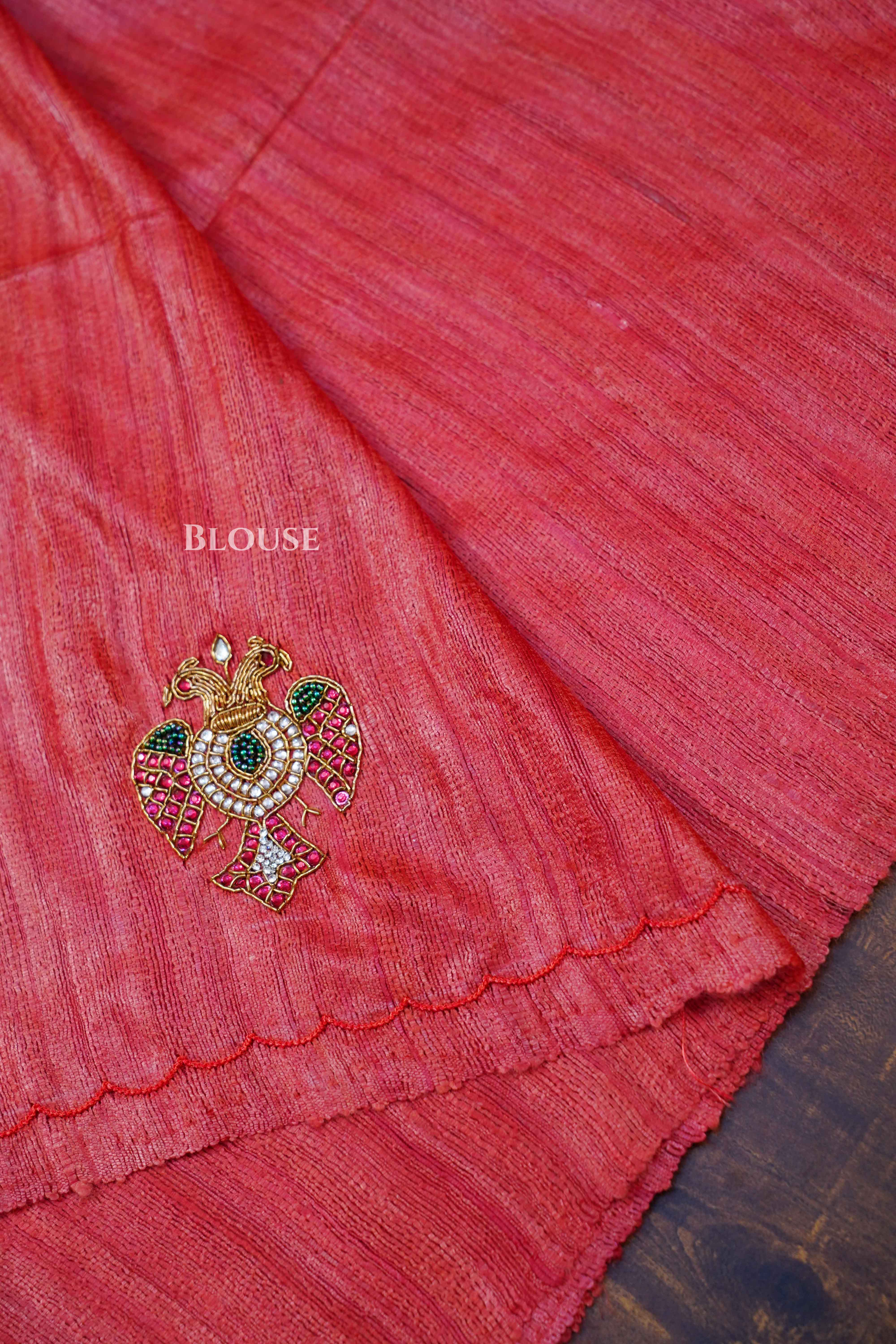 Ganda Berunda Pure Tussar Silk Saree QUEENS ALMIRAH