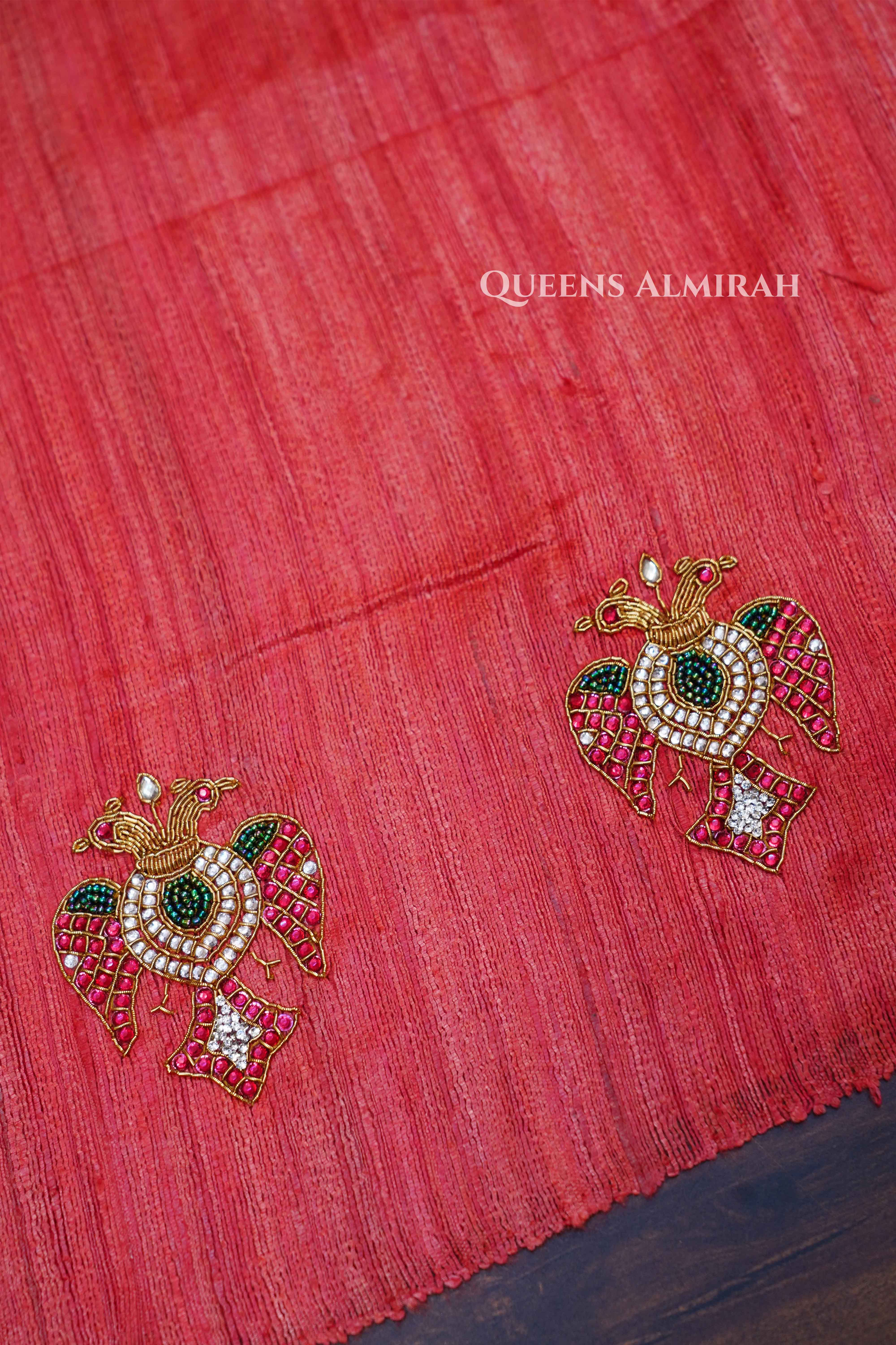 Ganda Berunda Pure Tussar Silk Saree QUEENS ALMIRAH