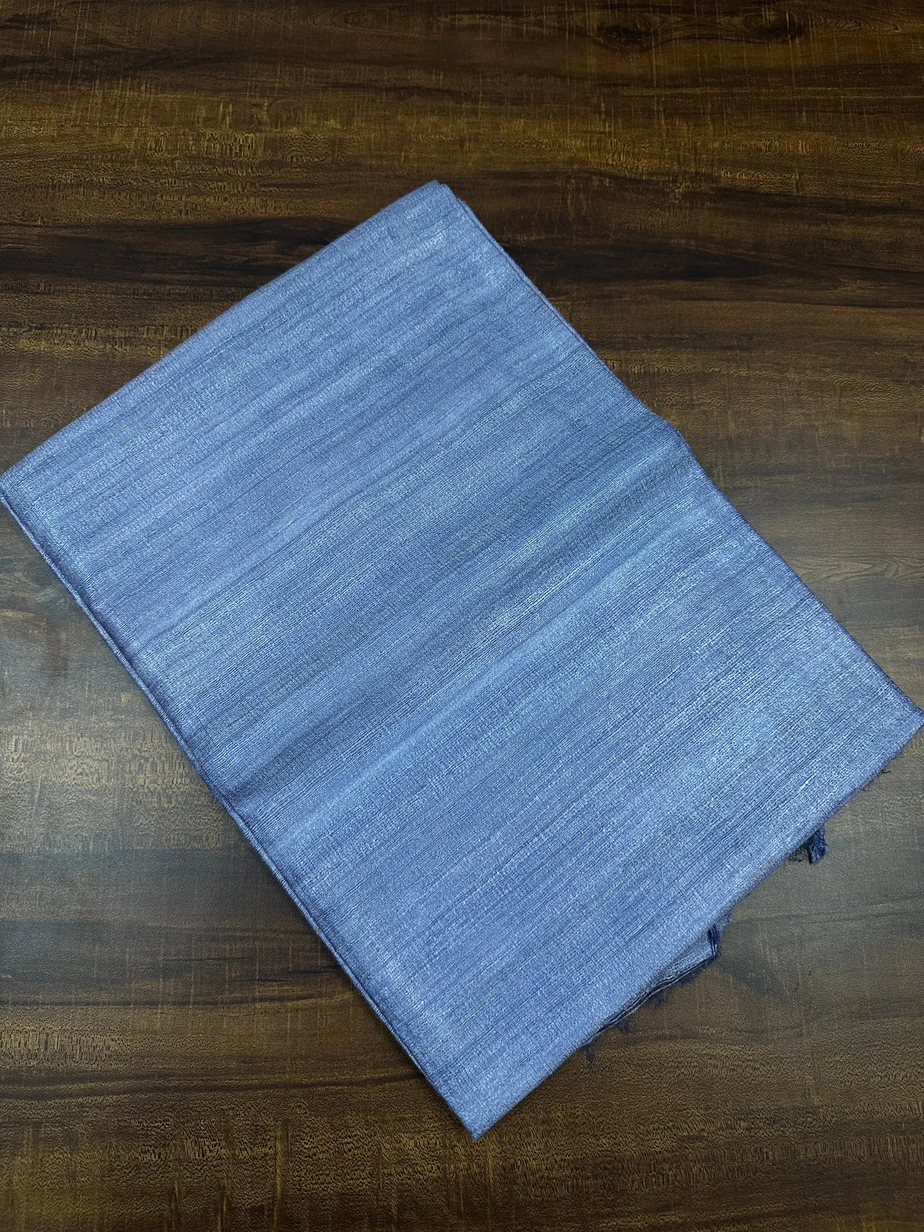 Grey Purple Pure Tussar Silk Saree - Queens Jewel Emporium