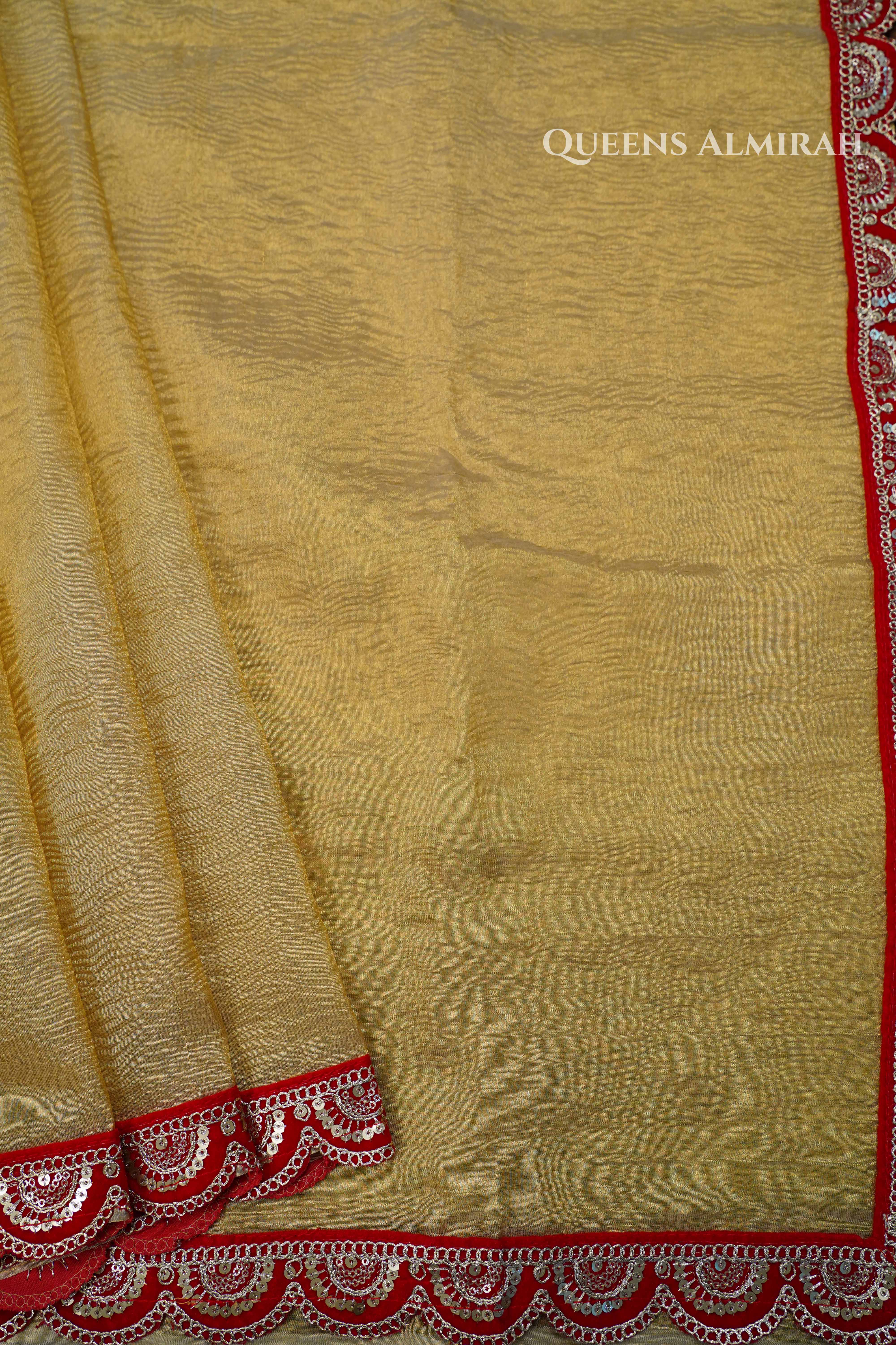 Golden Crush Tissue Saree QUEENS ALMIRAH