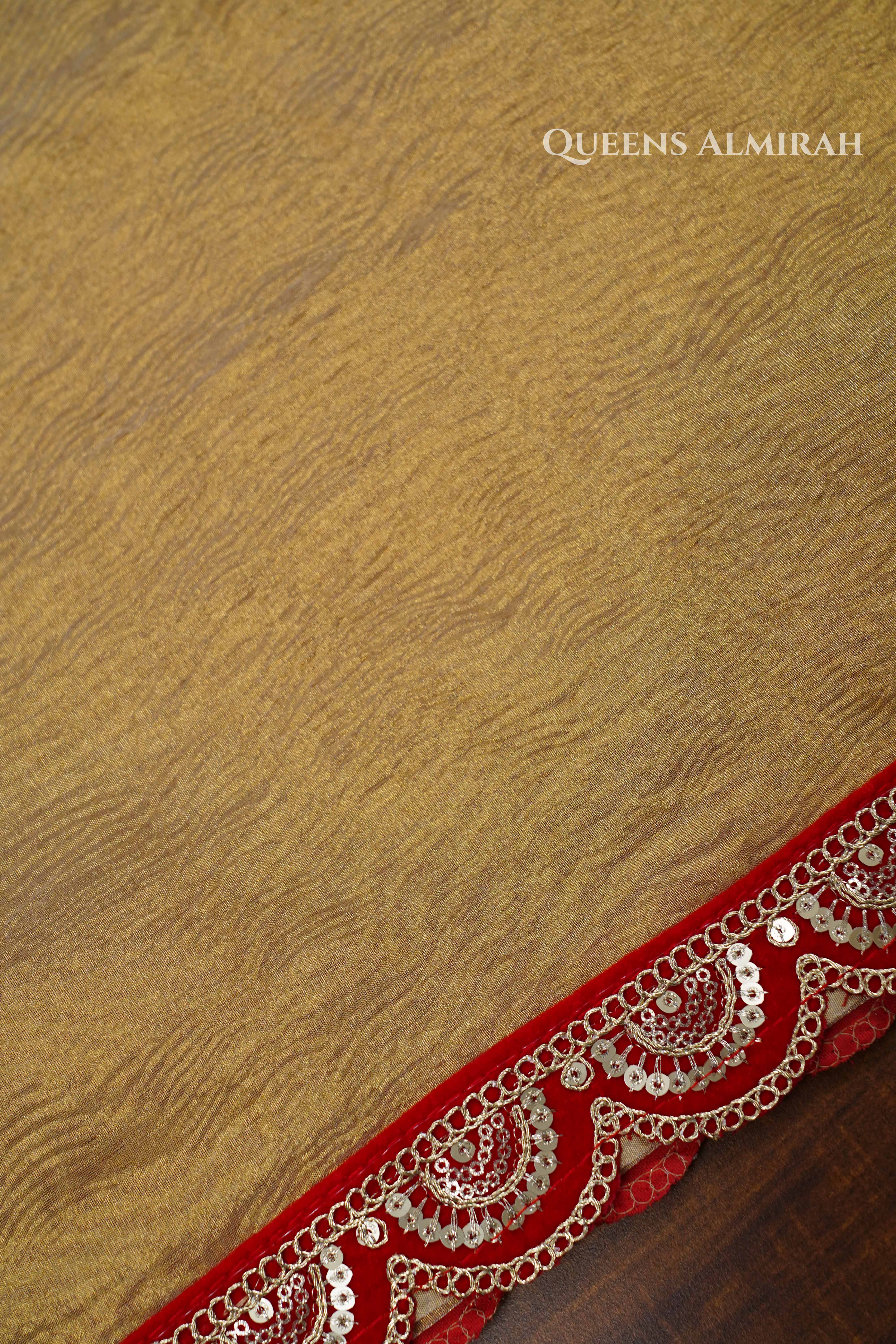 Golden Crush Tissue Saree QUEENS ALMIRAH