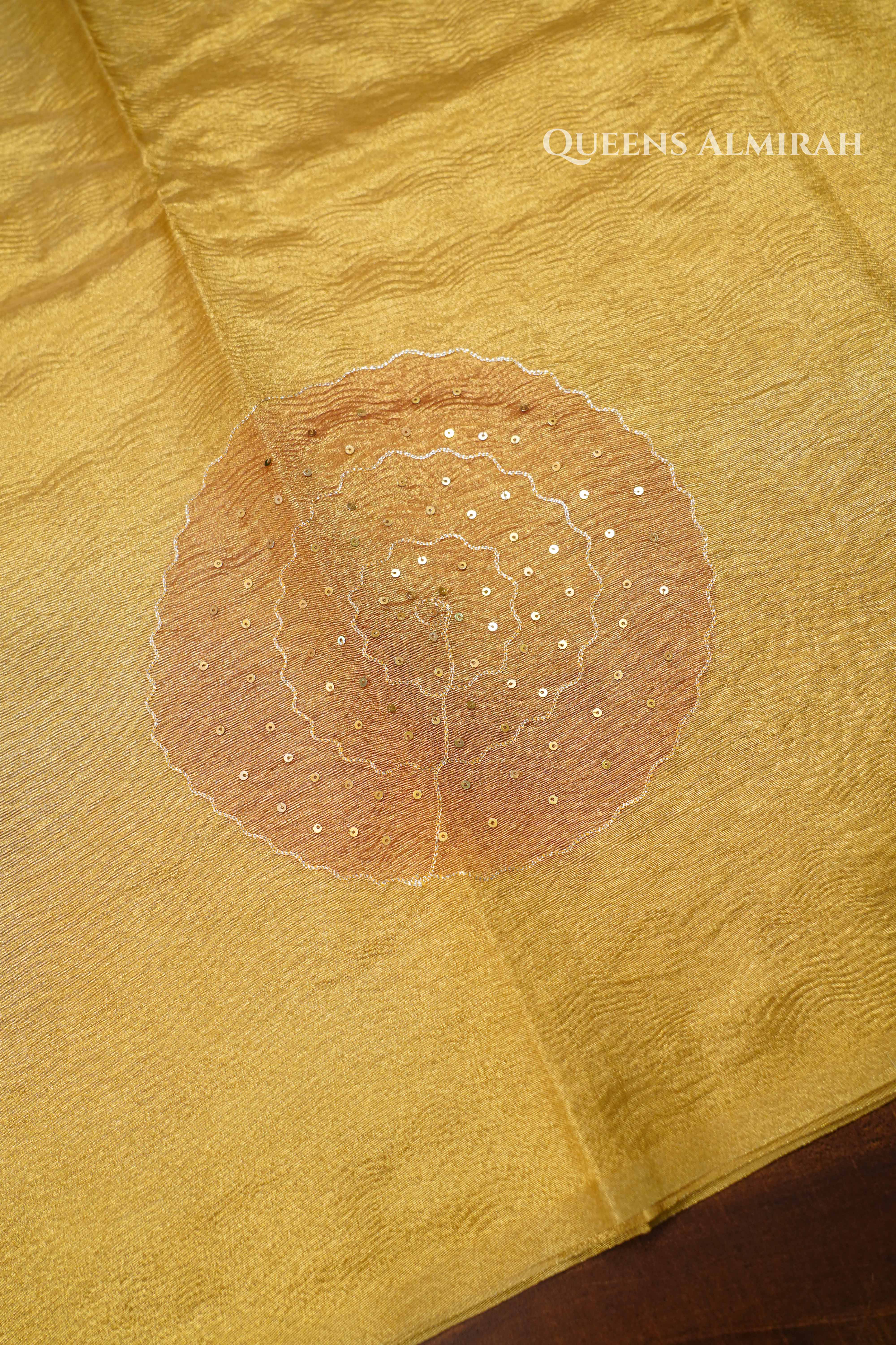 Golden Crush Tissue Silk Saree QUEENS ALMIRAH