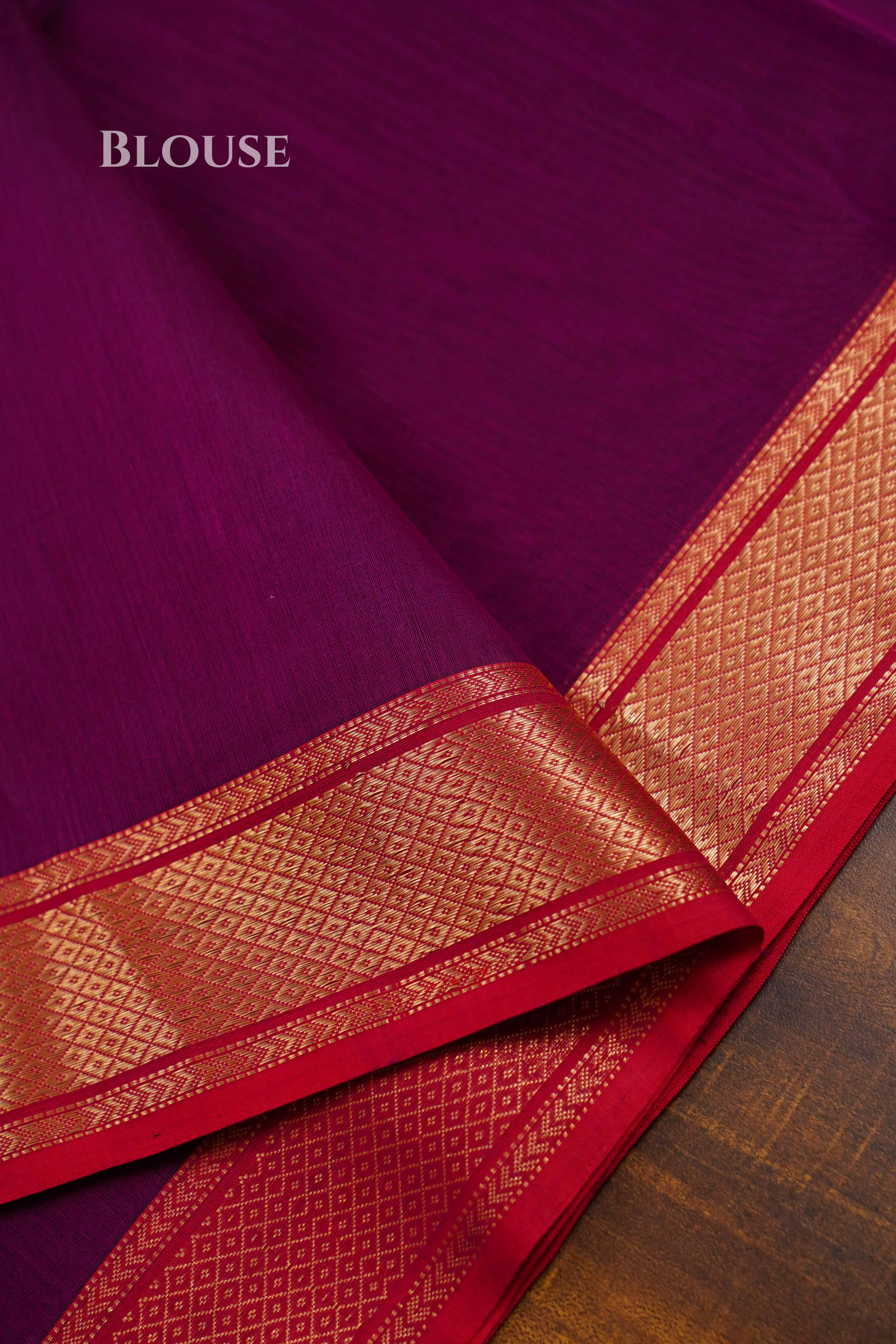 Grape Purple Maheshwari Silk Cotton Saree QUEENS ALMIRAH