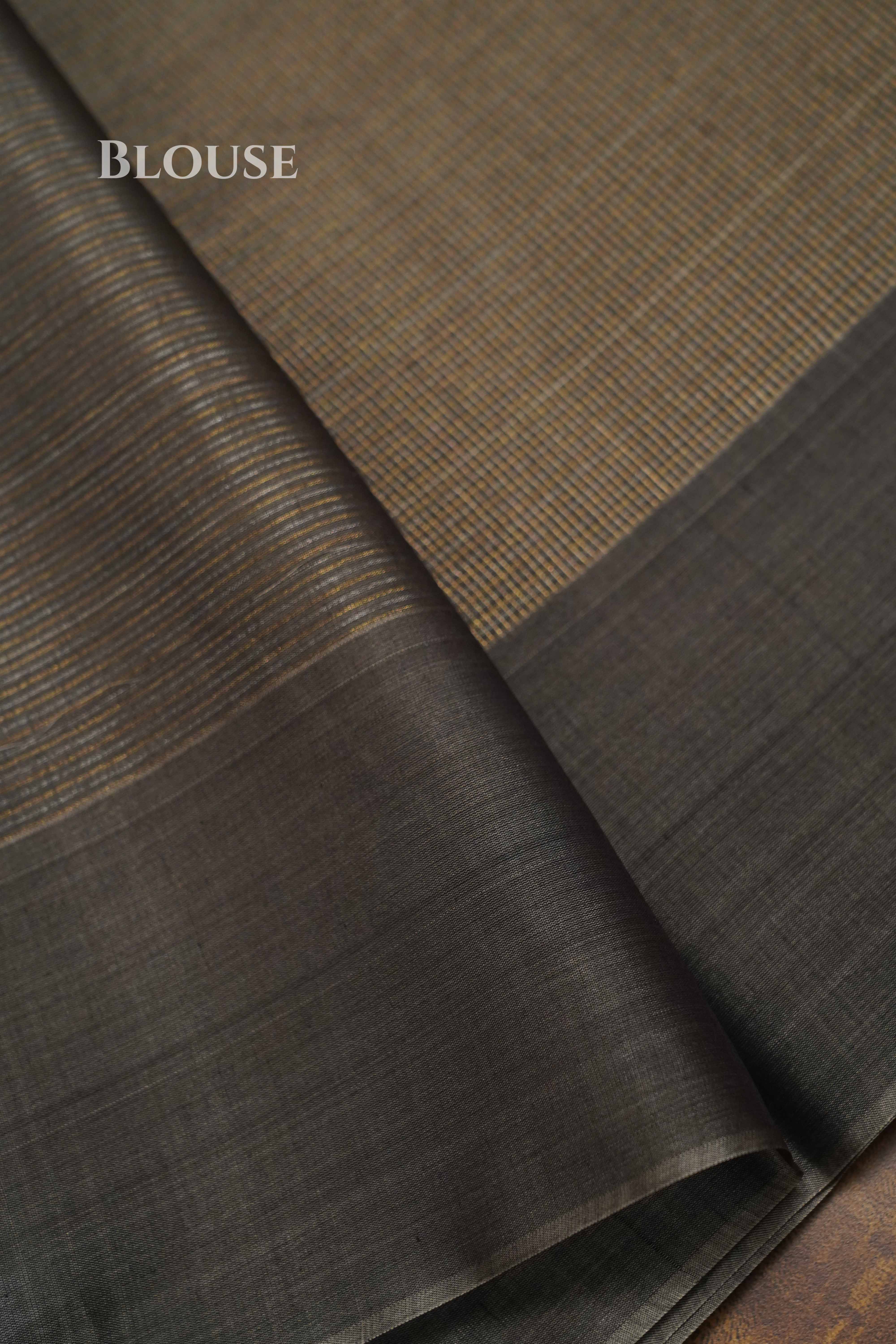 Grey Pure Silk Cotton Saree QUEENS ALMIRAH