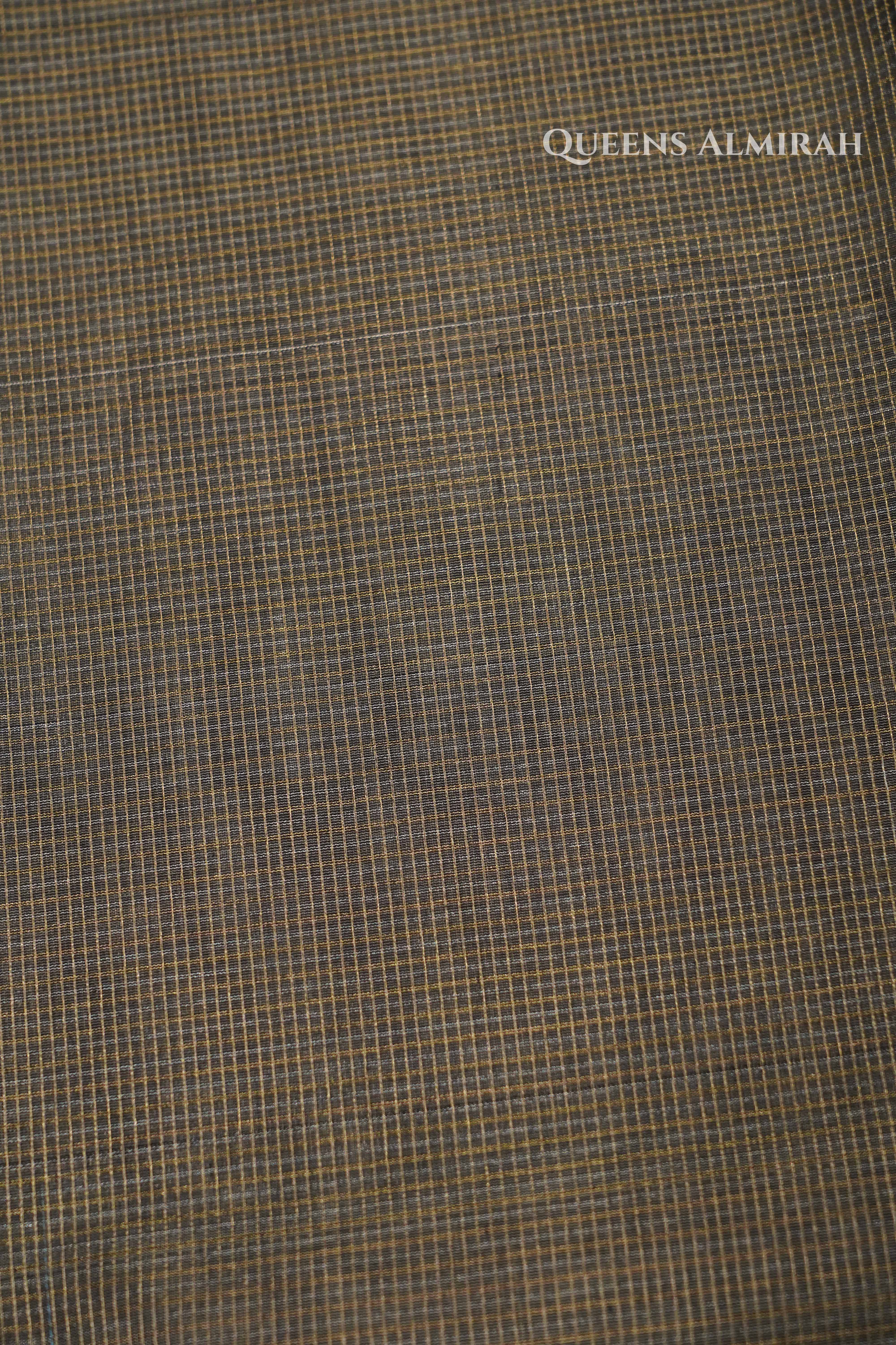 Grey Pure Silk Cotton Saree QUEENS ALMIRAH