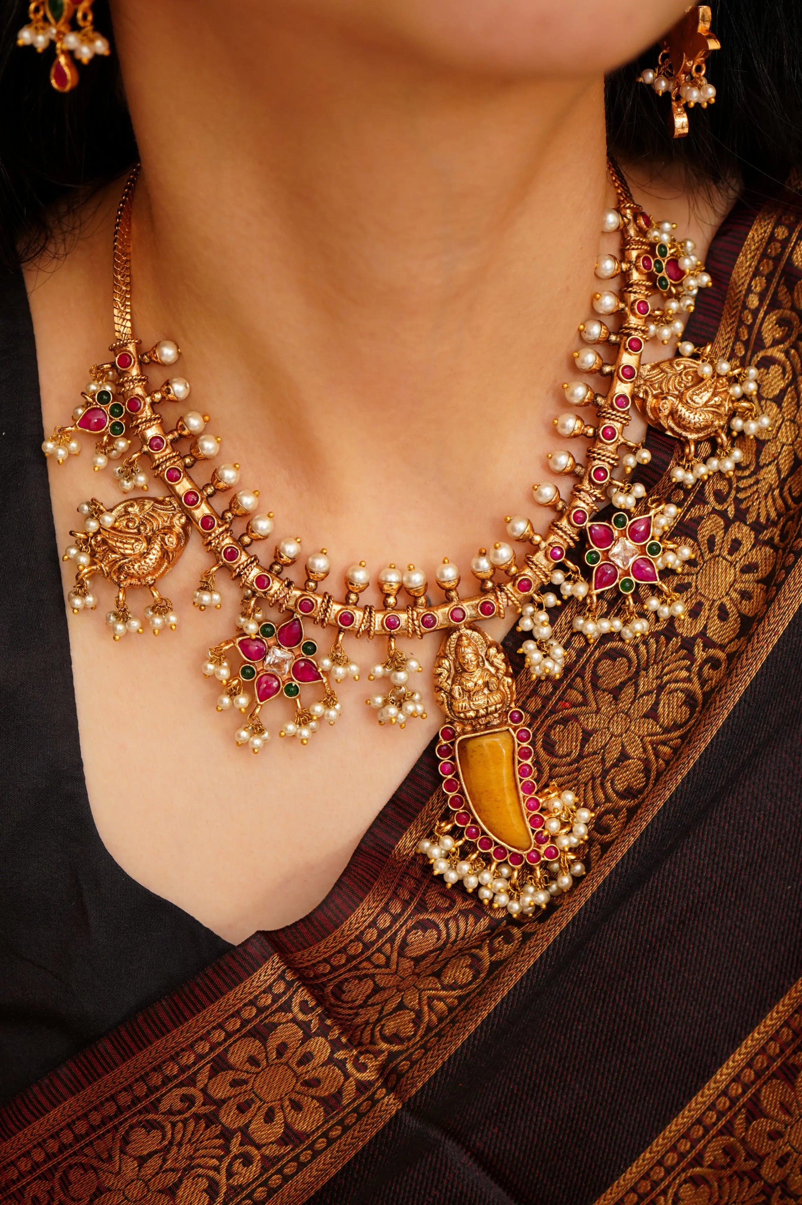 HAMSHINI GUTTA PUSALU NECKLACE - Queens Jewel Emporium