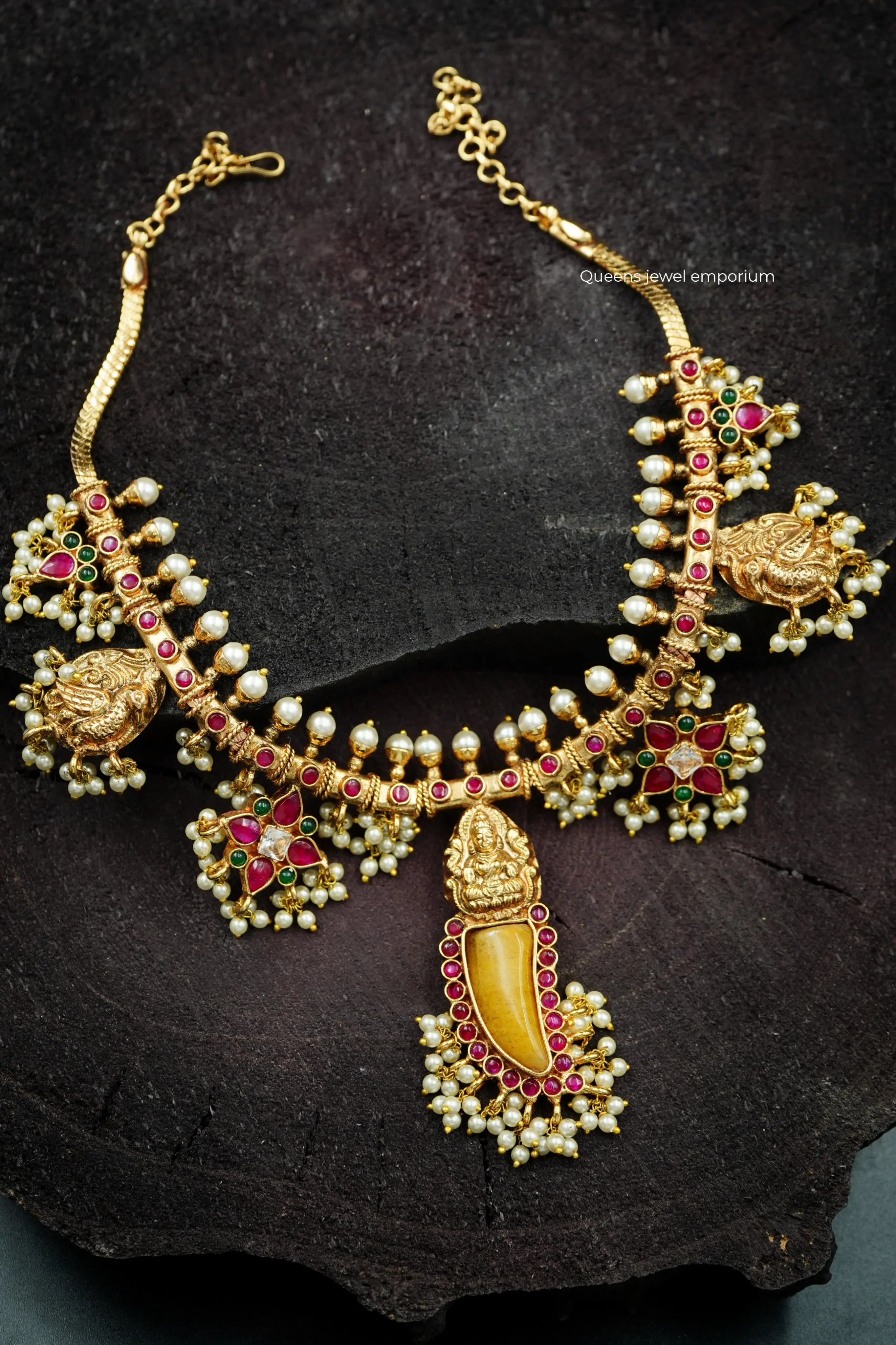 HAMSHINI GUTTA PUSALU NECKLACE - Queens Jewel Emporium