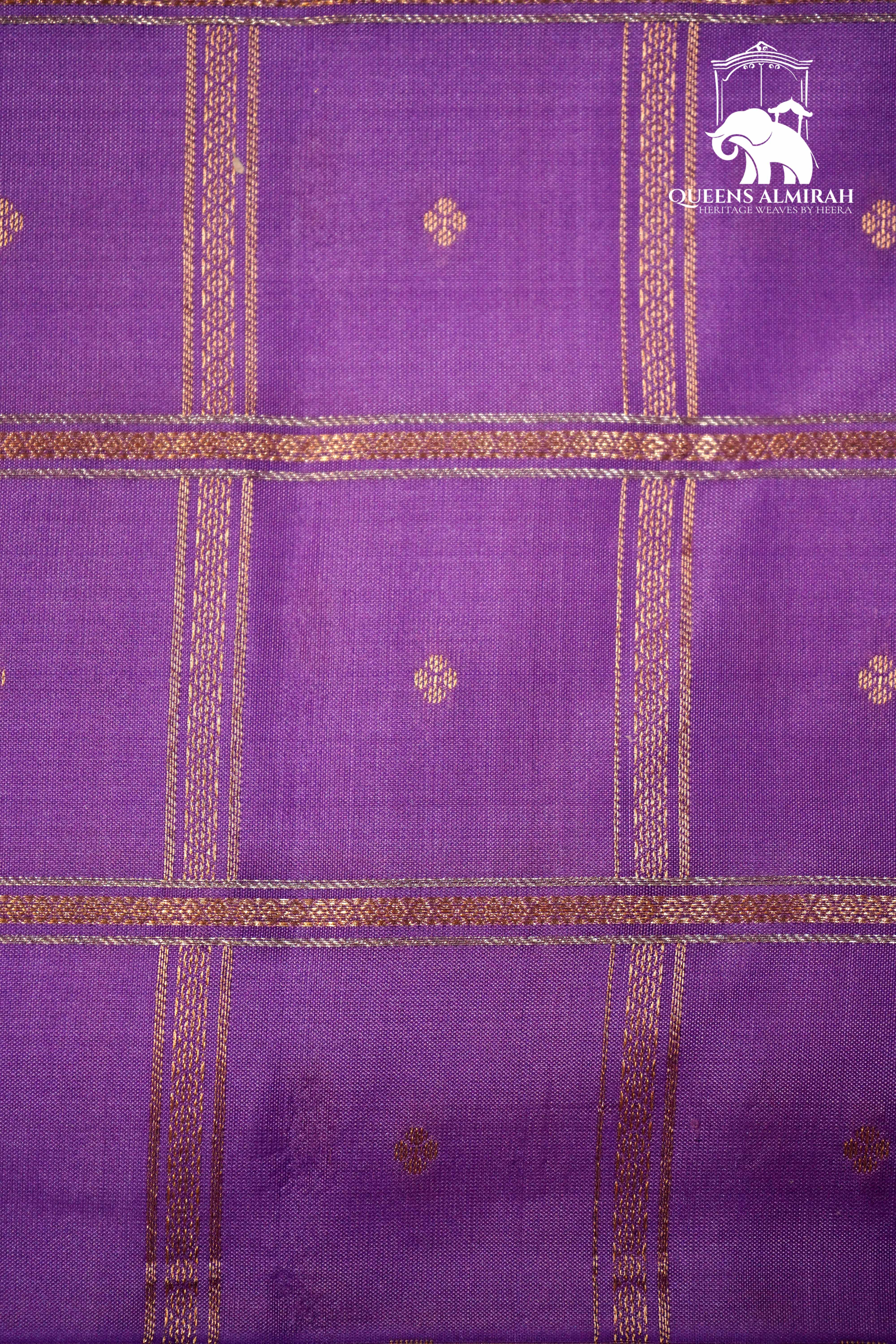 HEATHER PURPLE WITYH WOVEN BORDER SOFT SILK SAREE - Queens Jewel Emporium